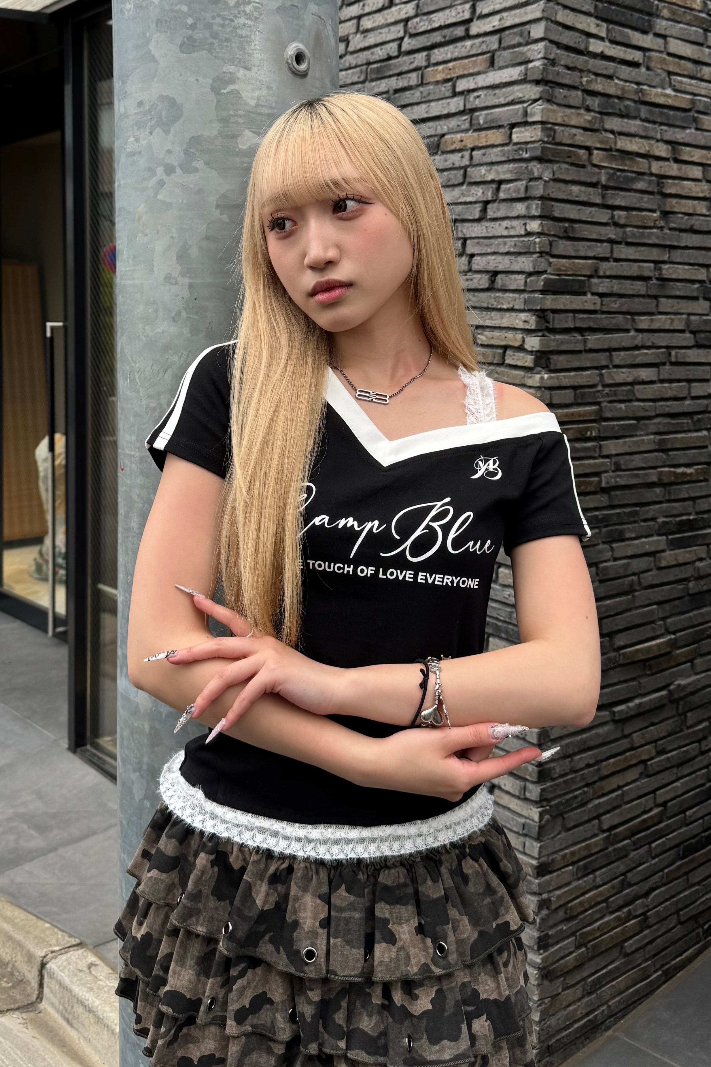 ワンショルダーユニフォームTシャツ LAE20826