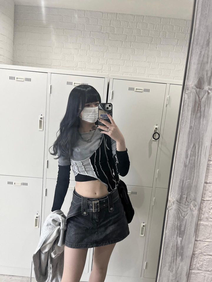 デニムベルトスカートパンツ KSG14508