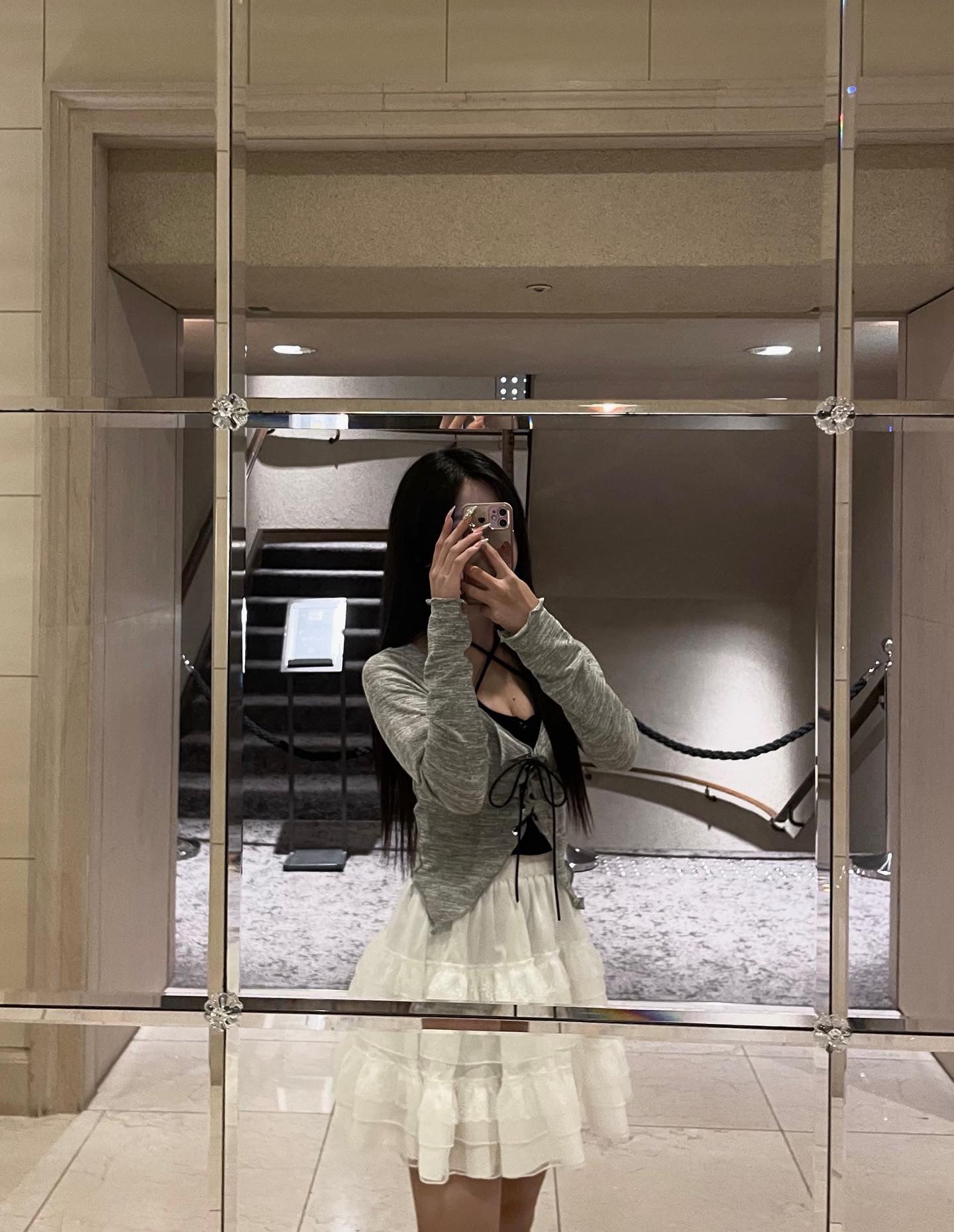 レースアップクロップドトップス+キャミ KSG14838