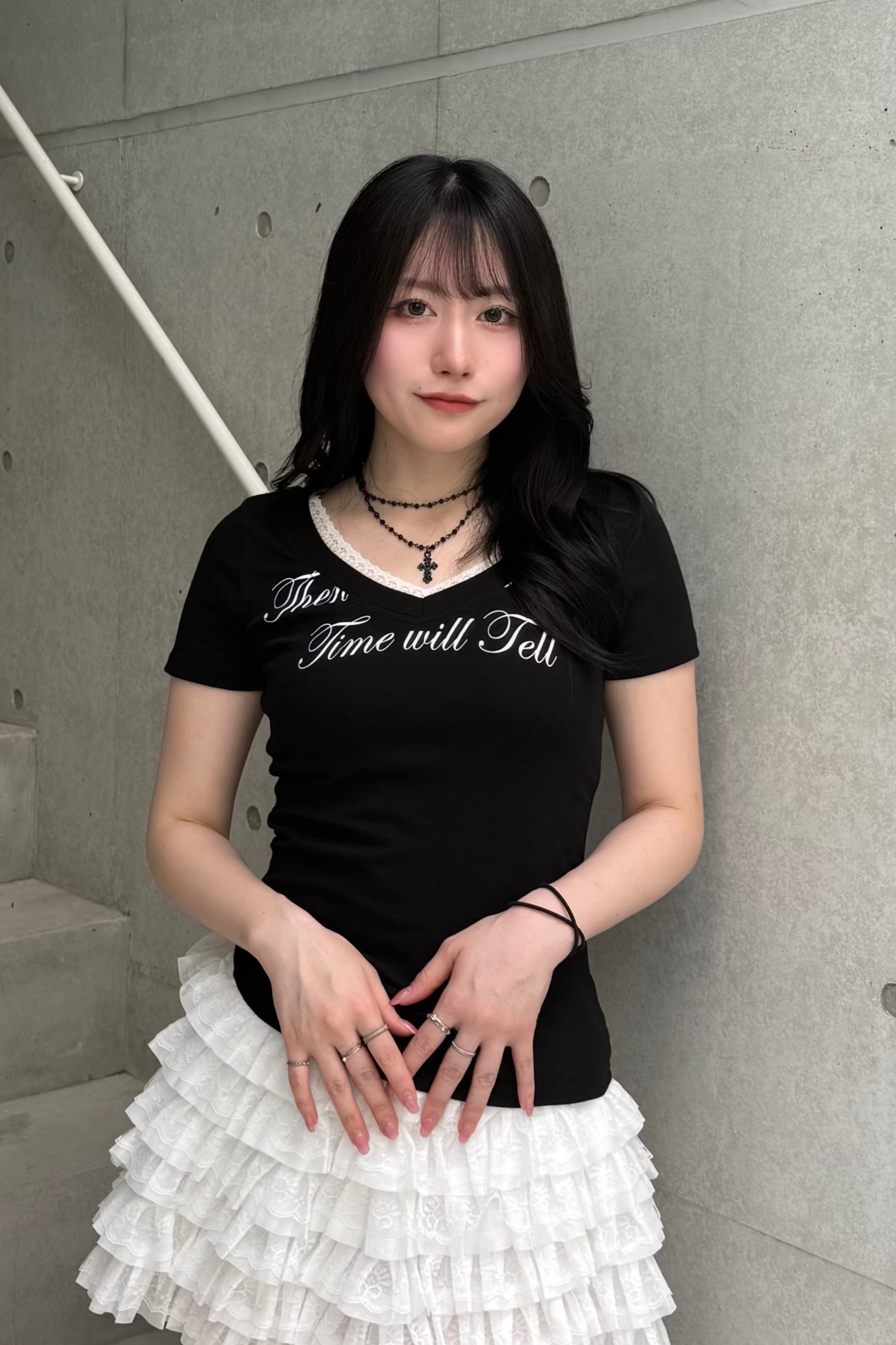 レースレタリングTシャツ LAE20892