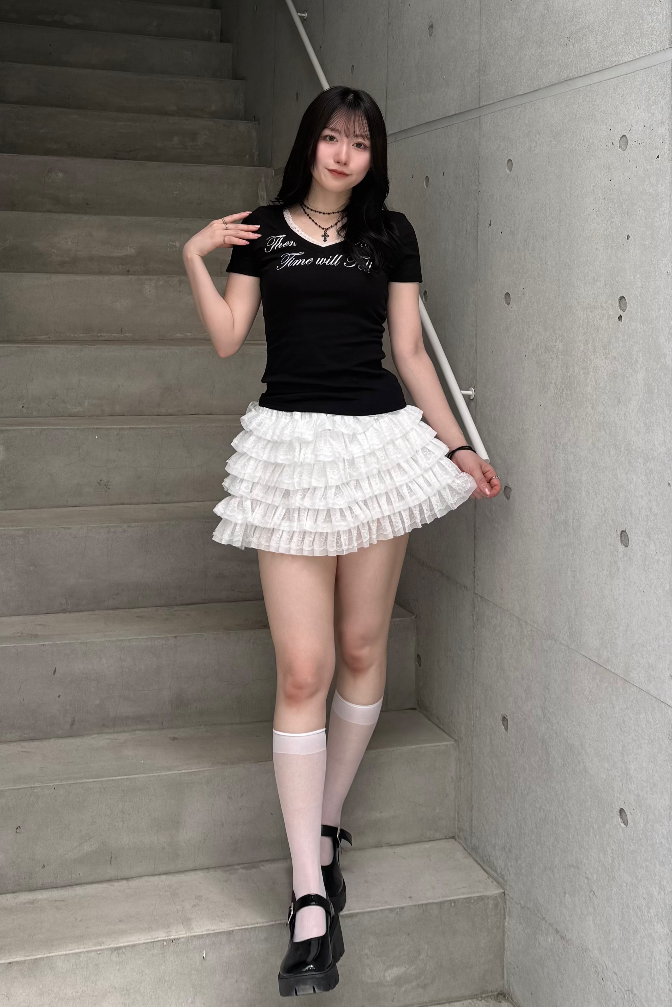 レースレタリングTシャツ LAE20892