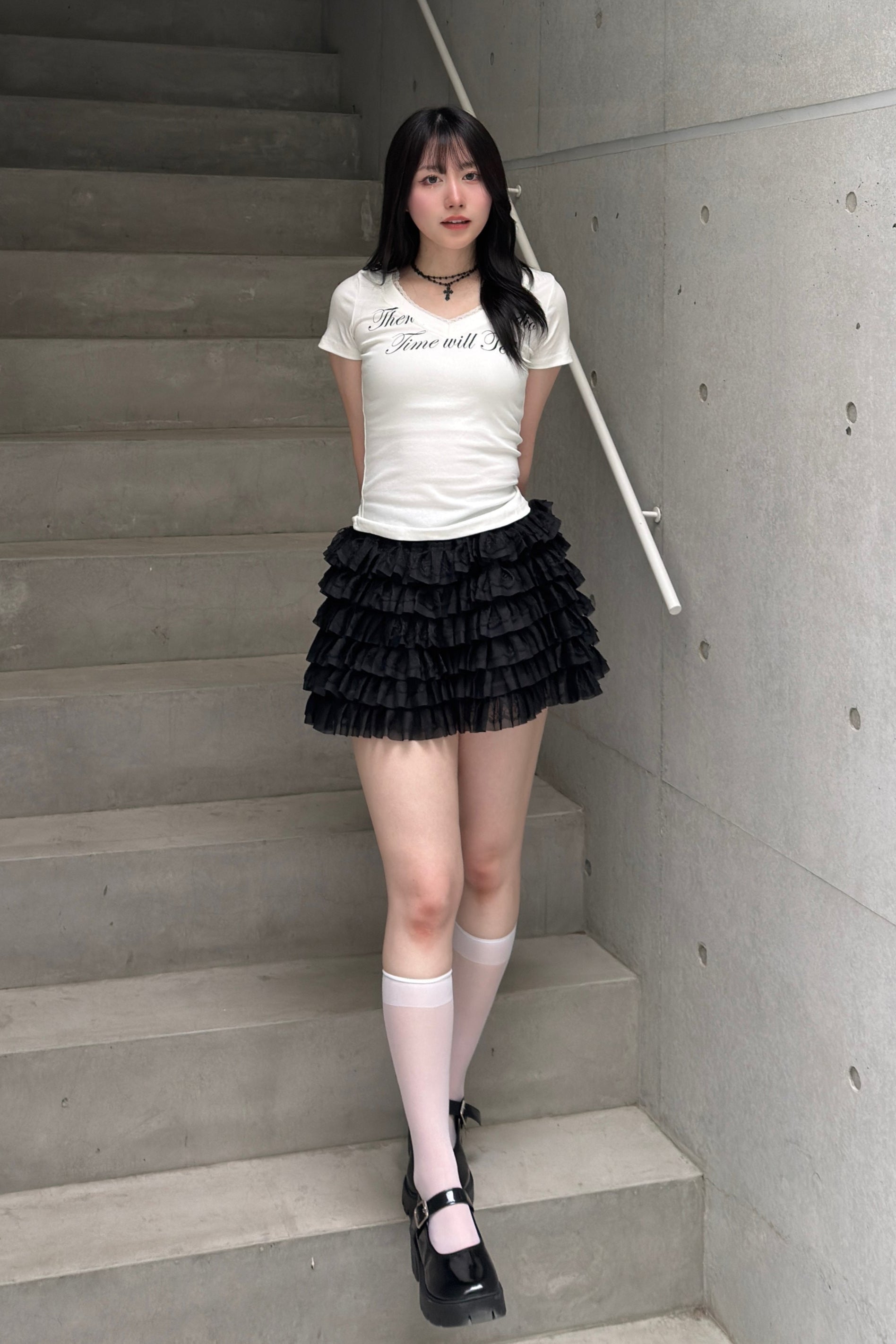 レースレタリングTシャツ LAE20892