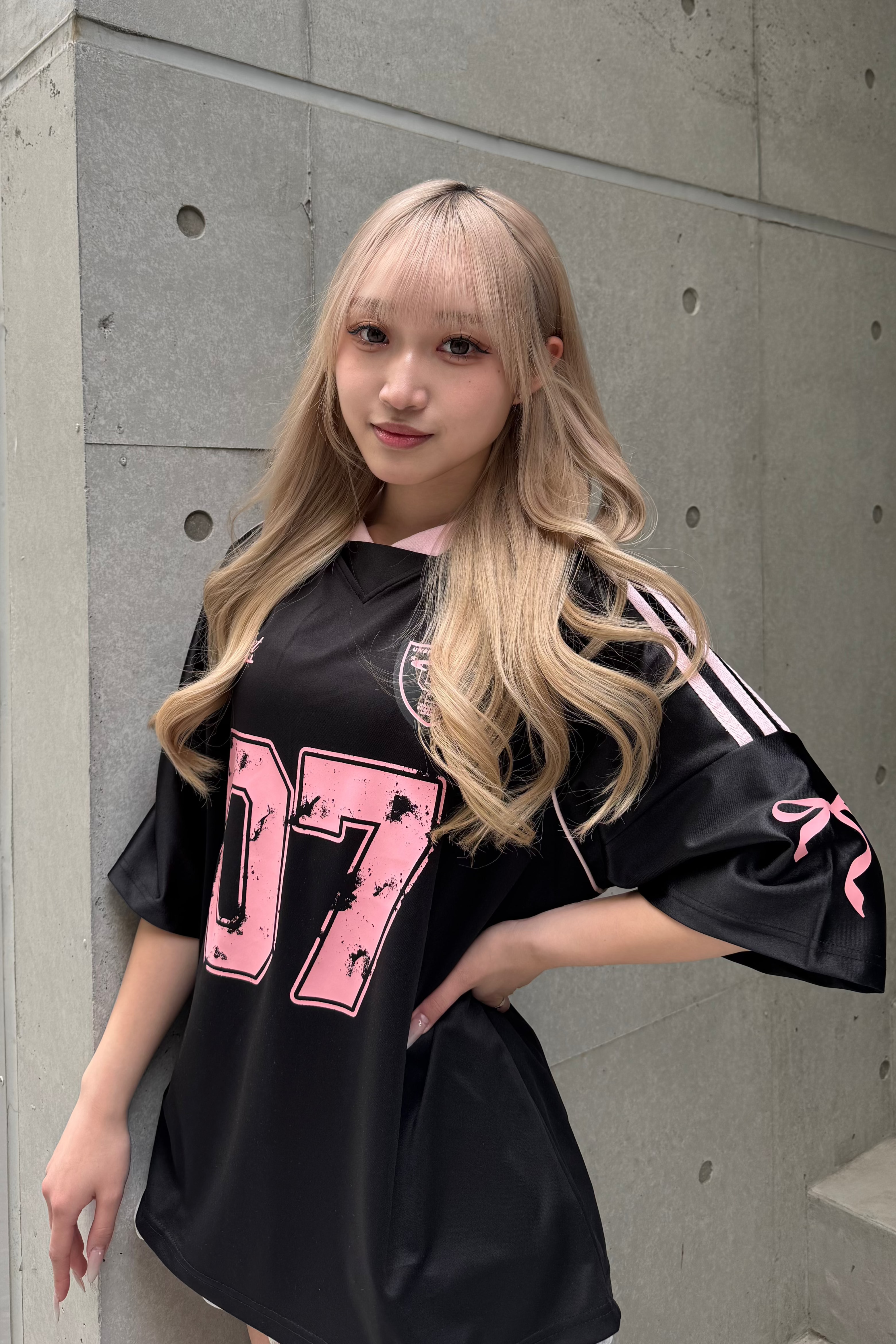 リボンプリントユニフォームTシャツ LAE20785