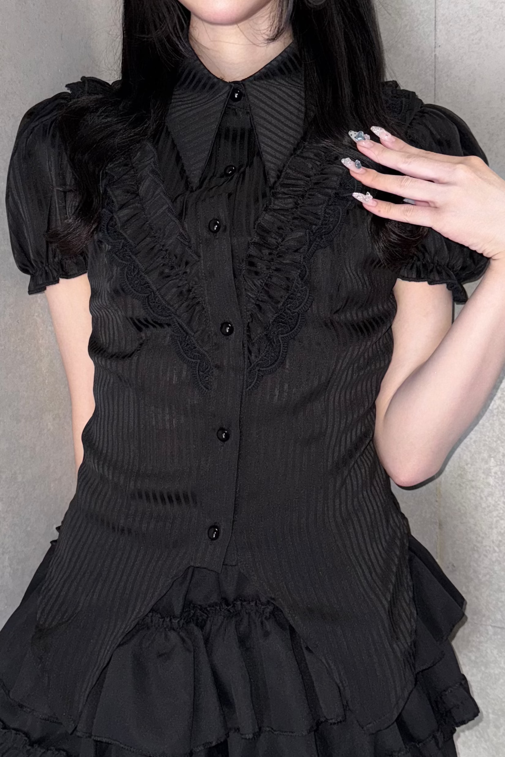 ダークストライプシャツ LAE20962 ダークストライプシャツ LAE20962