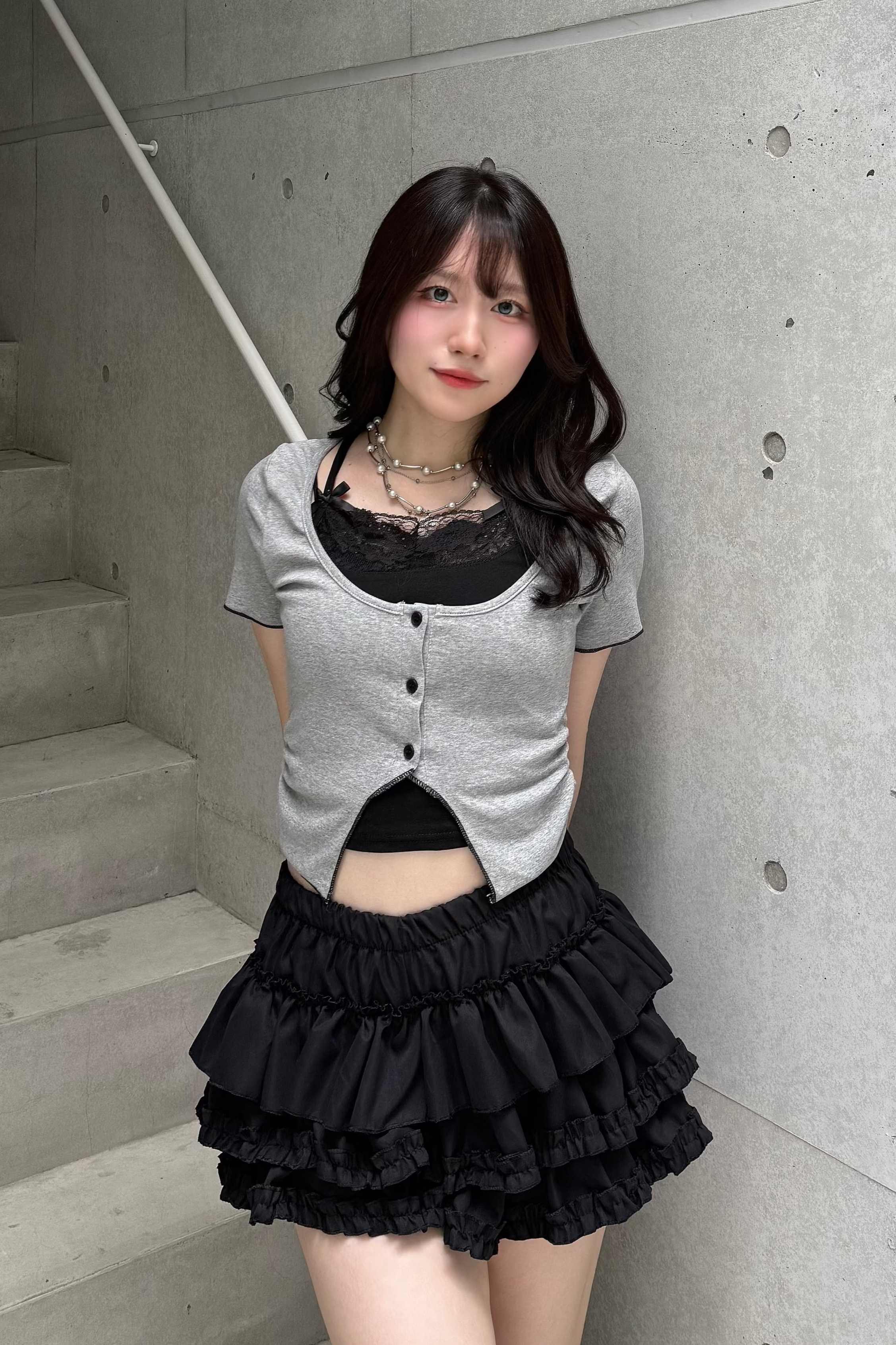 フェイクレイヤードレーストップス LAE20964