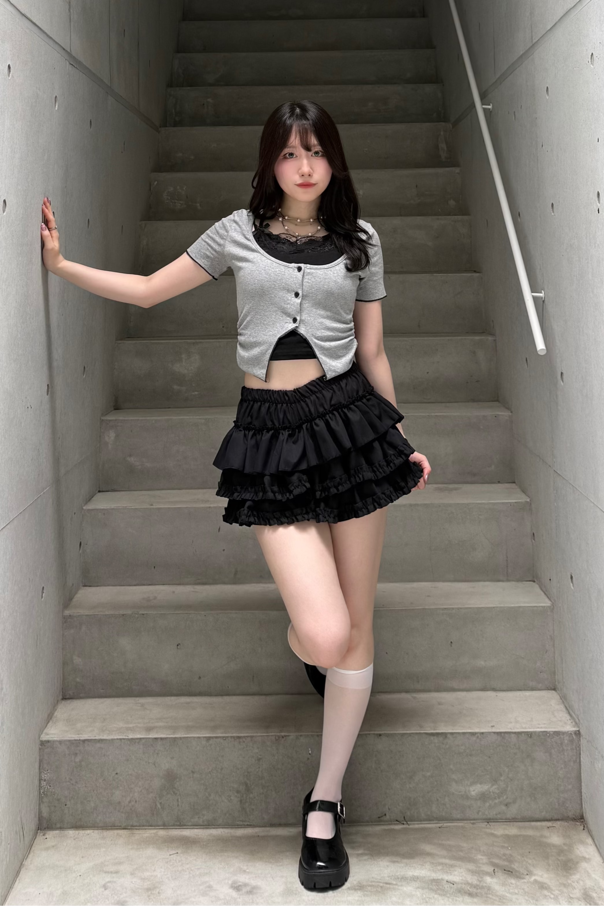 フェイクレイヤードレーストップス LAE20964