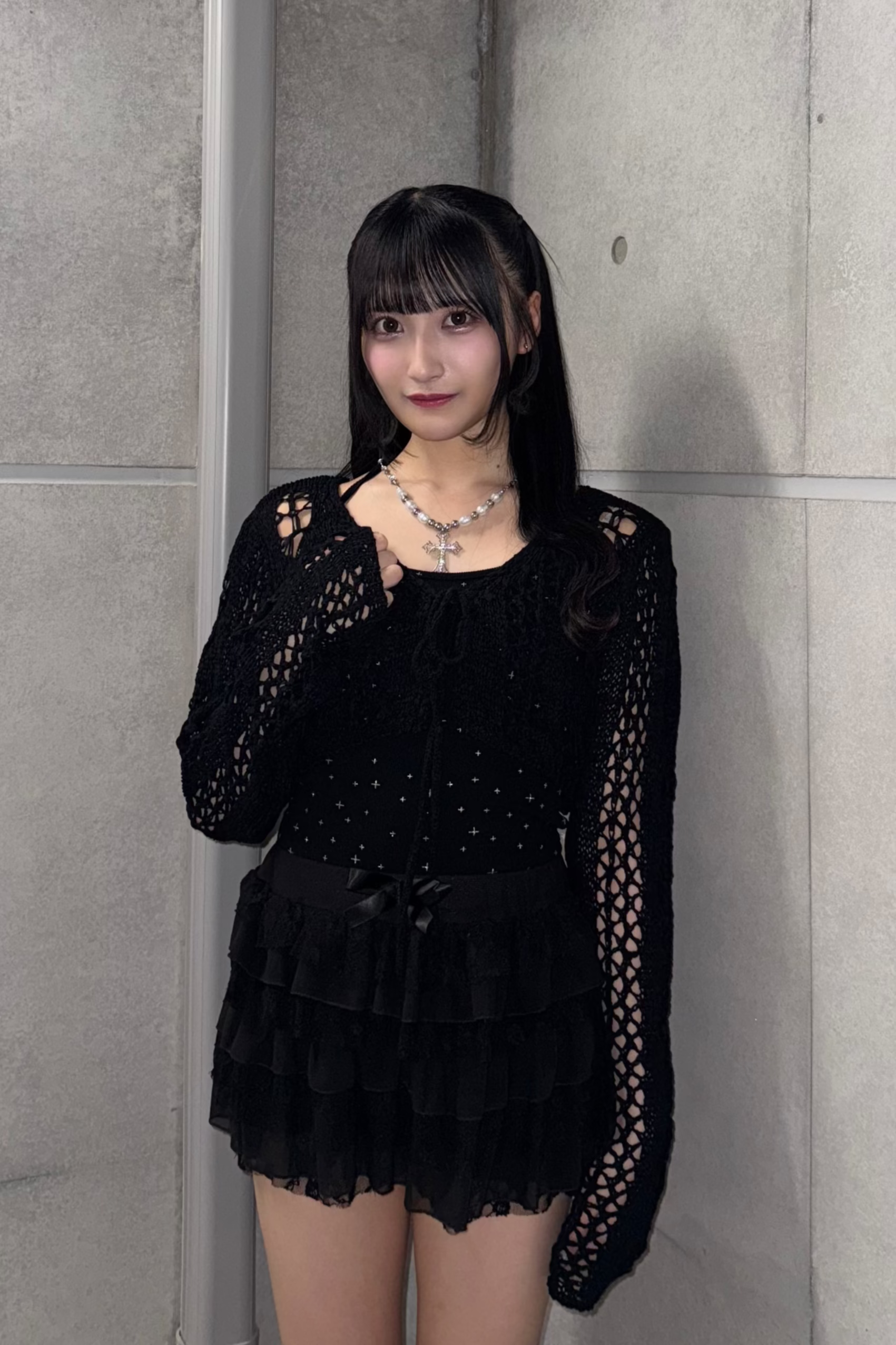 シースルーリボンニットカーディガン LAE20969