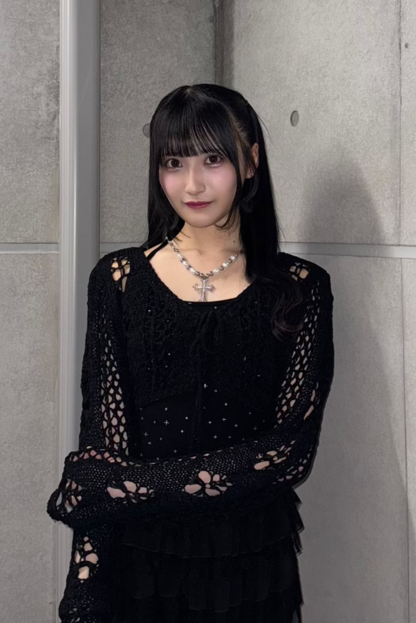 シースルーリボンニットカーディガン LAE20969