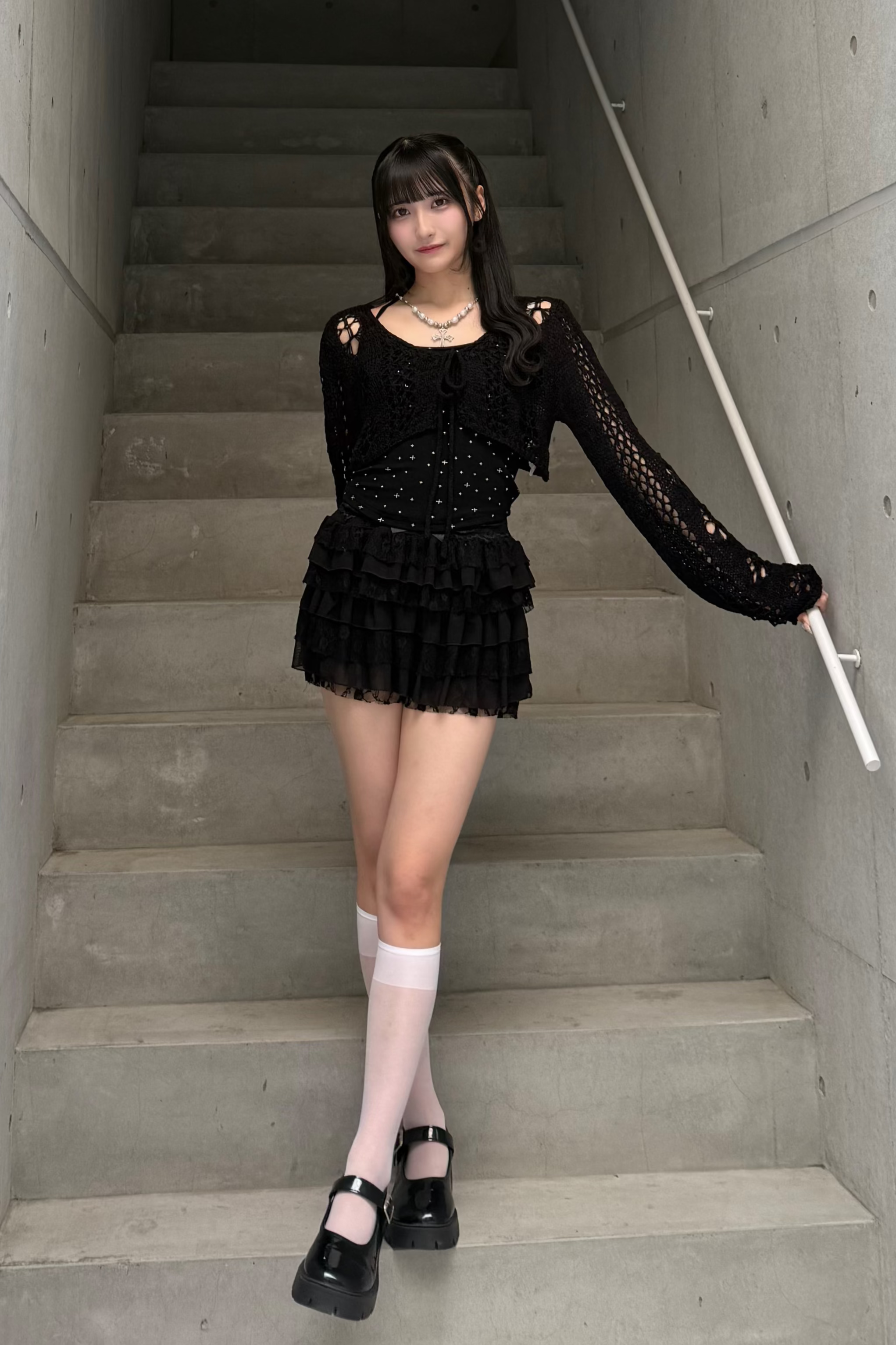 シースルーリボンニットカーディガン LAE20969