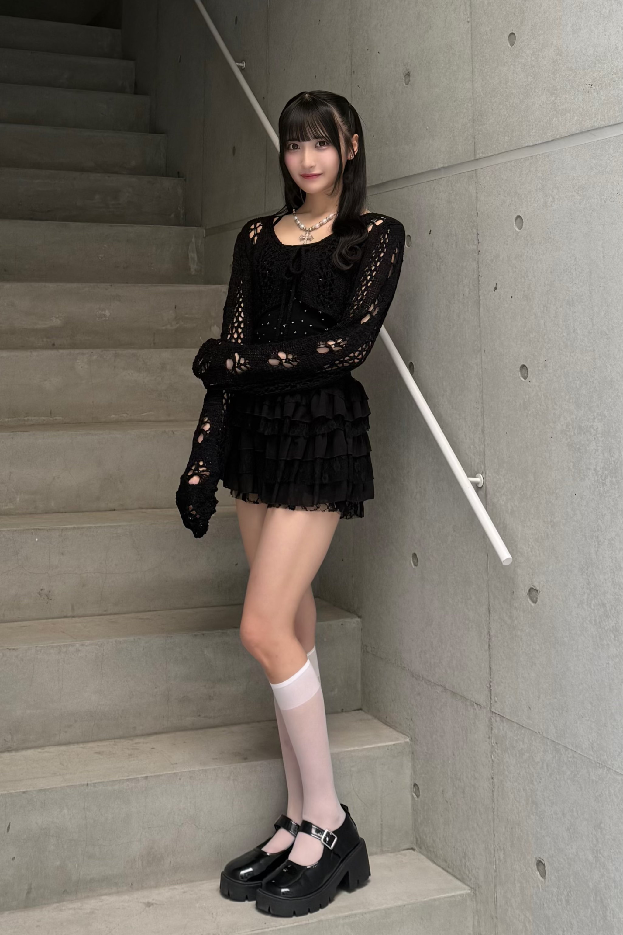 シースルーリボンニットカーディガン LAE20969