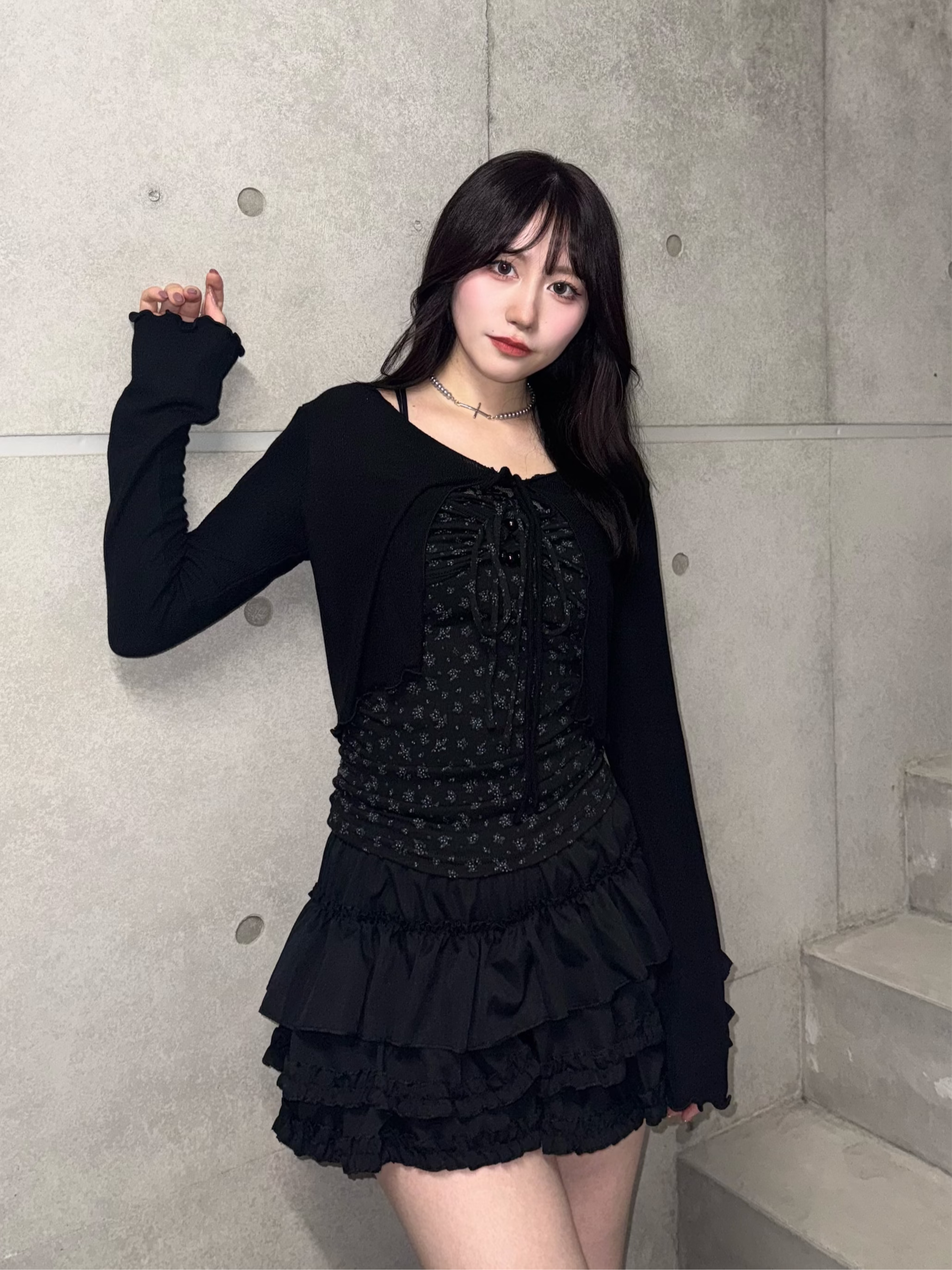 花柄キャミ+リボンカーディガン LAE20879