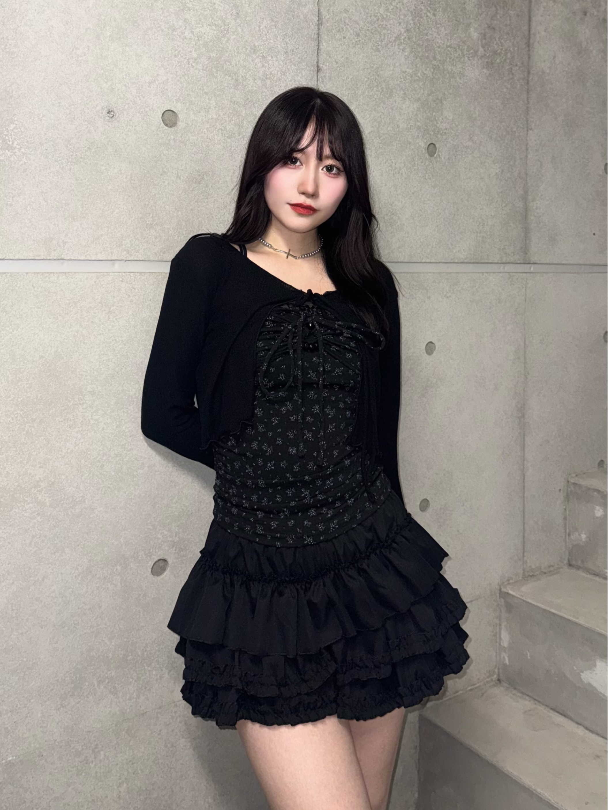 花柄キャミ+リボンカーディガン LAE20879