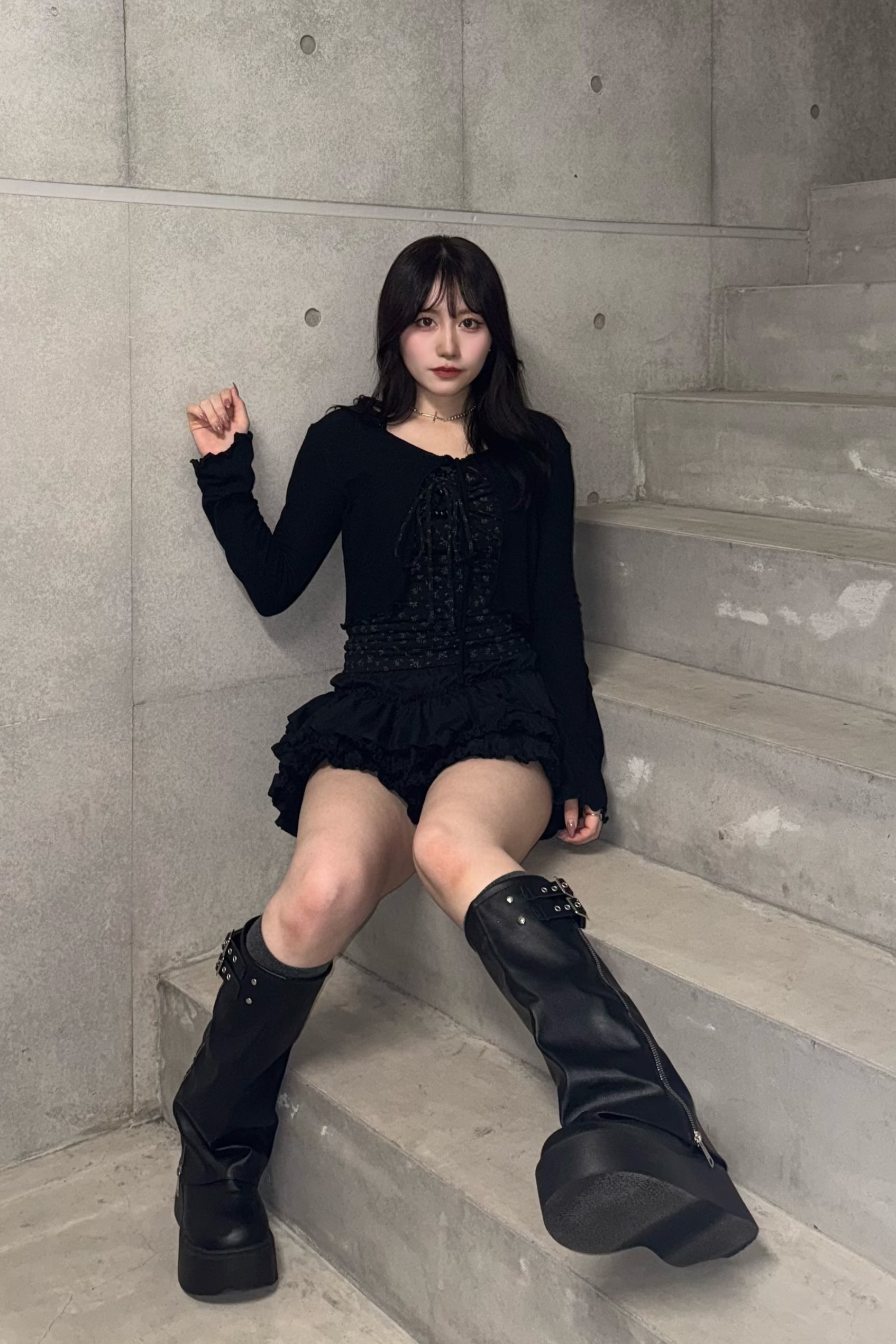 花柄キャミ+リボンカーディガン LAE20879