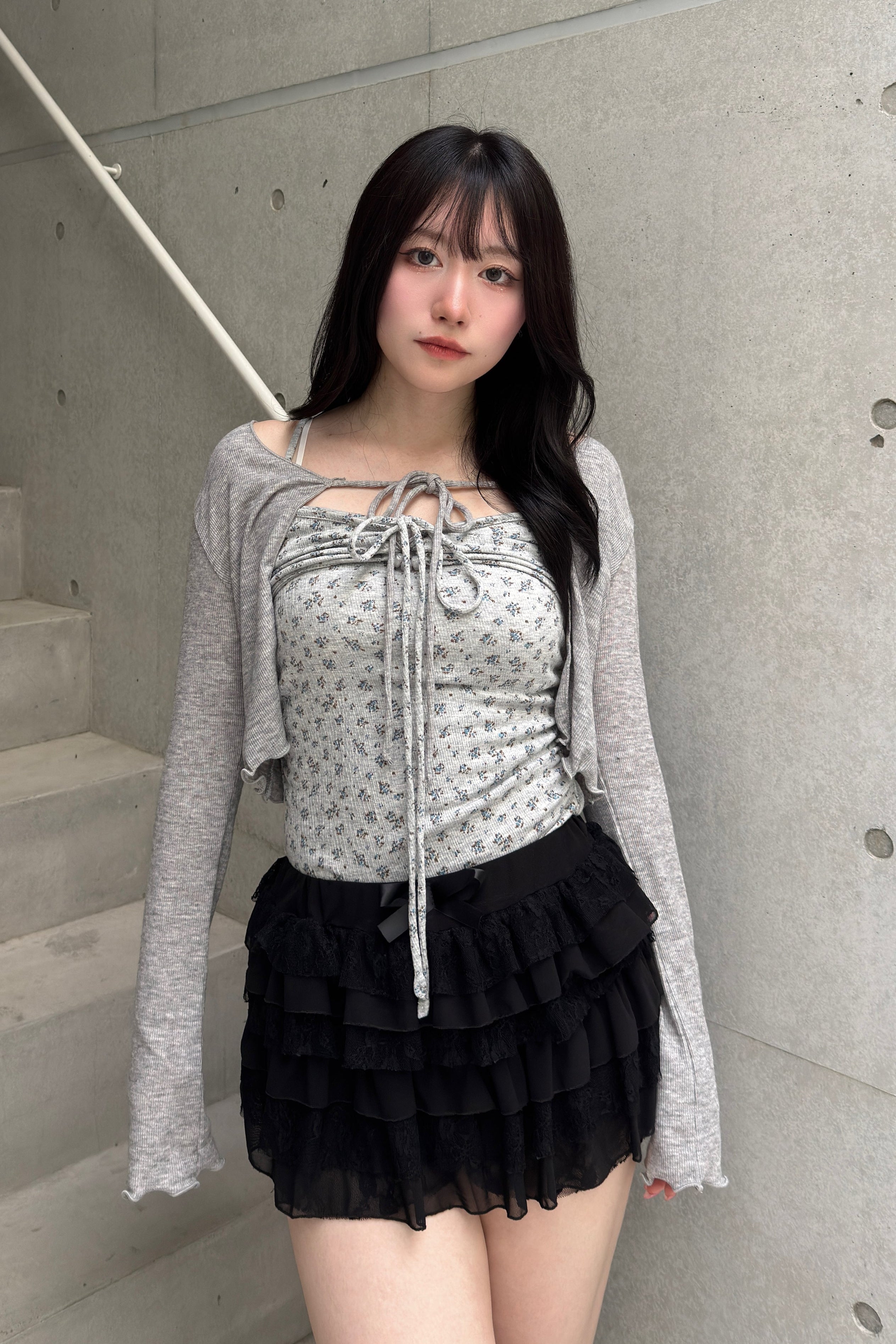 レースフリルティアードミニスカート LAE20847