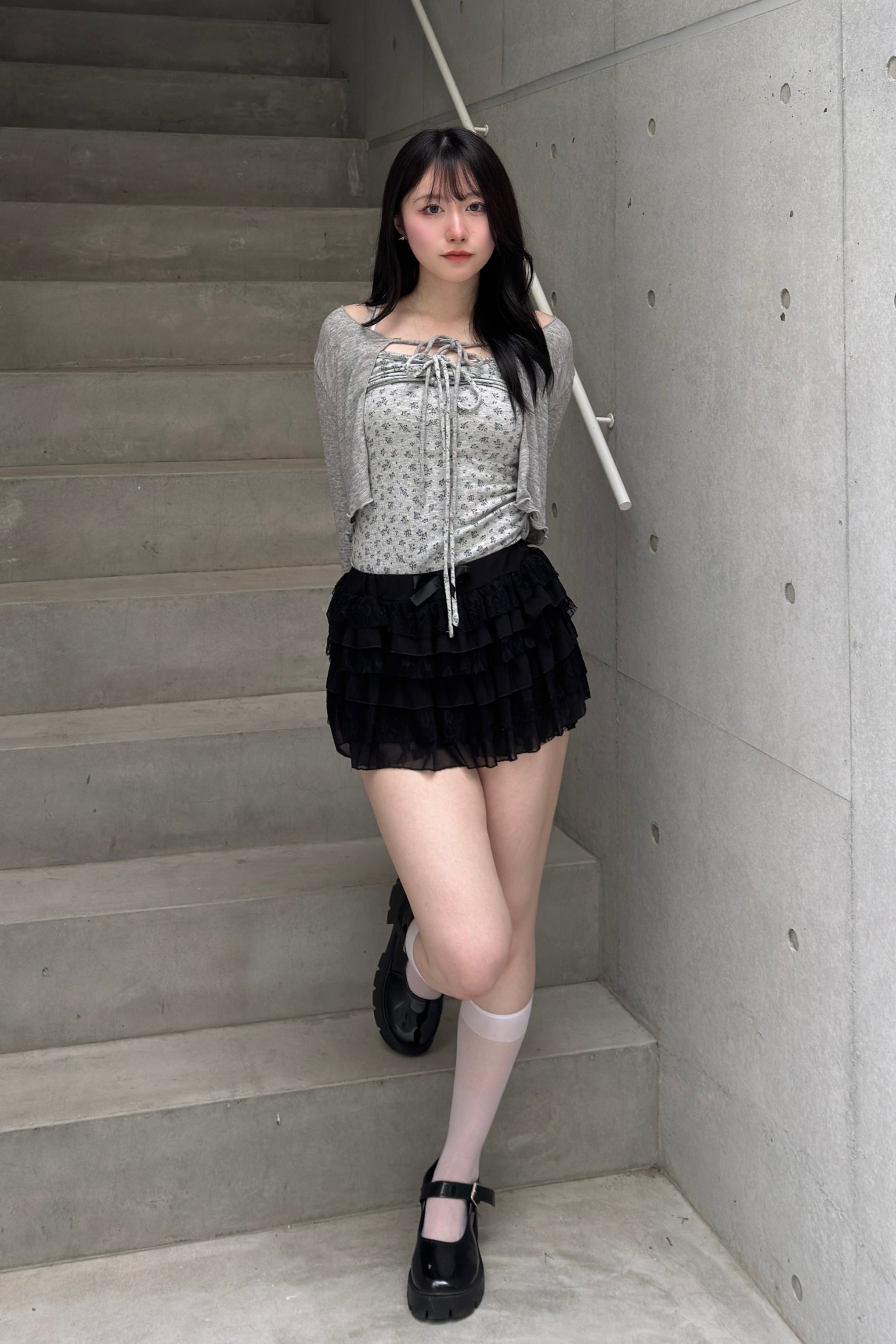 花柄キャミ+リボンカーディガン LAE20879