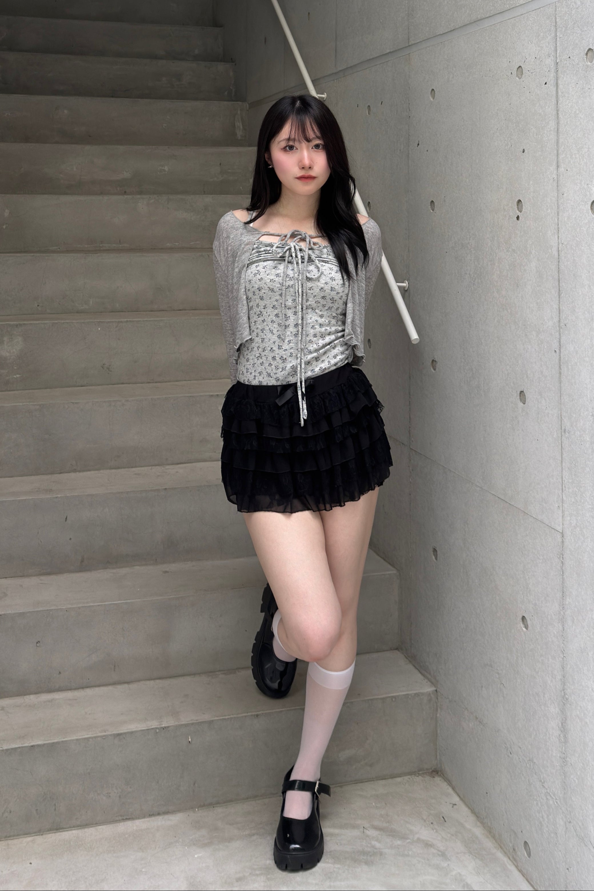 レースフリルティアードミニスカート LAE20847