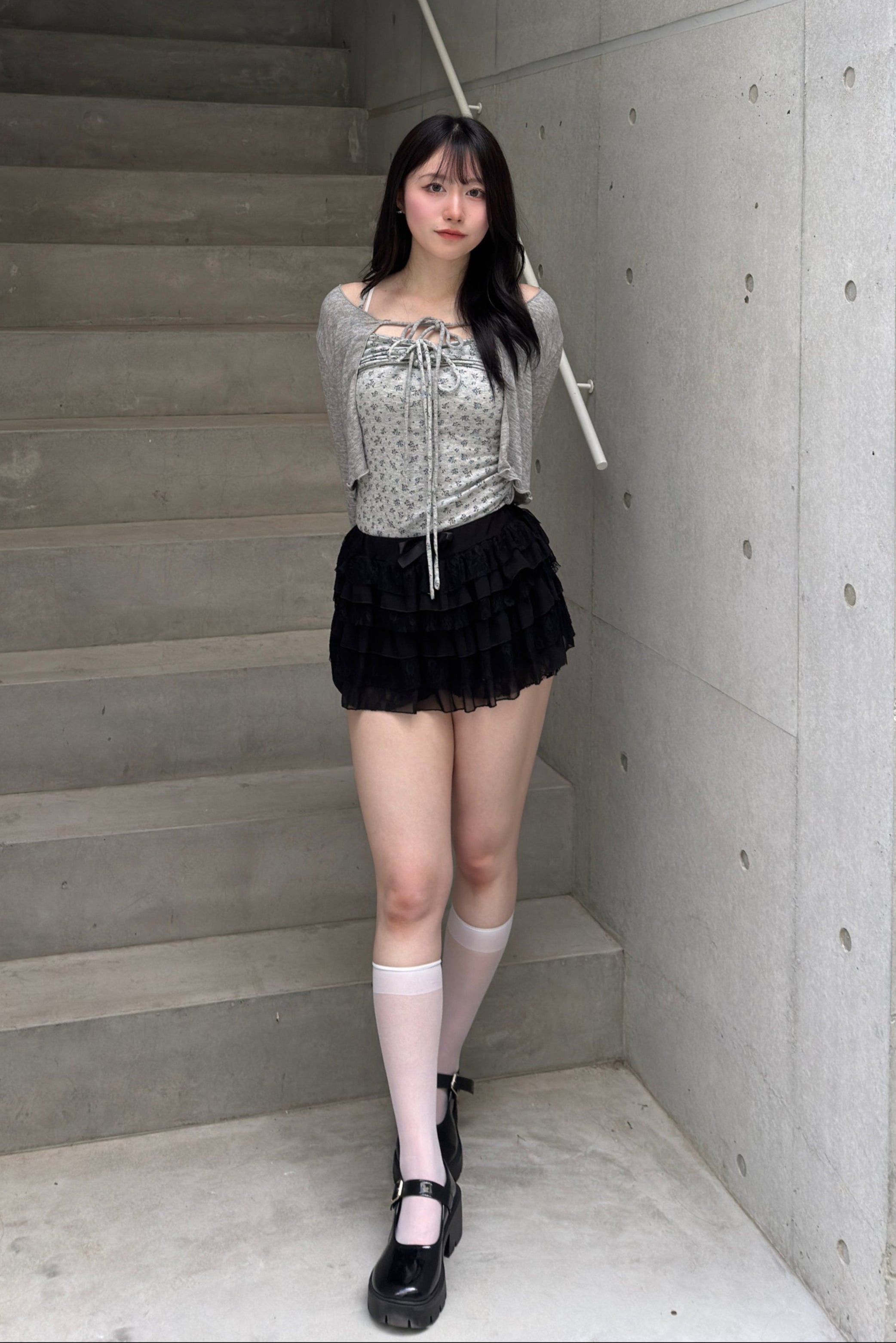 花柄キャミ+リボンカーディガン LAE20879