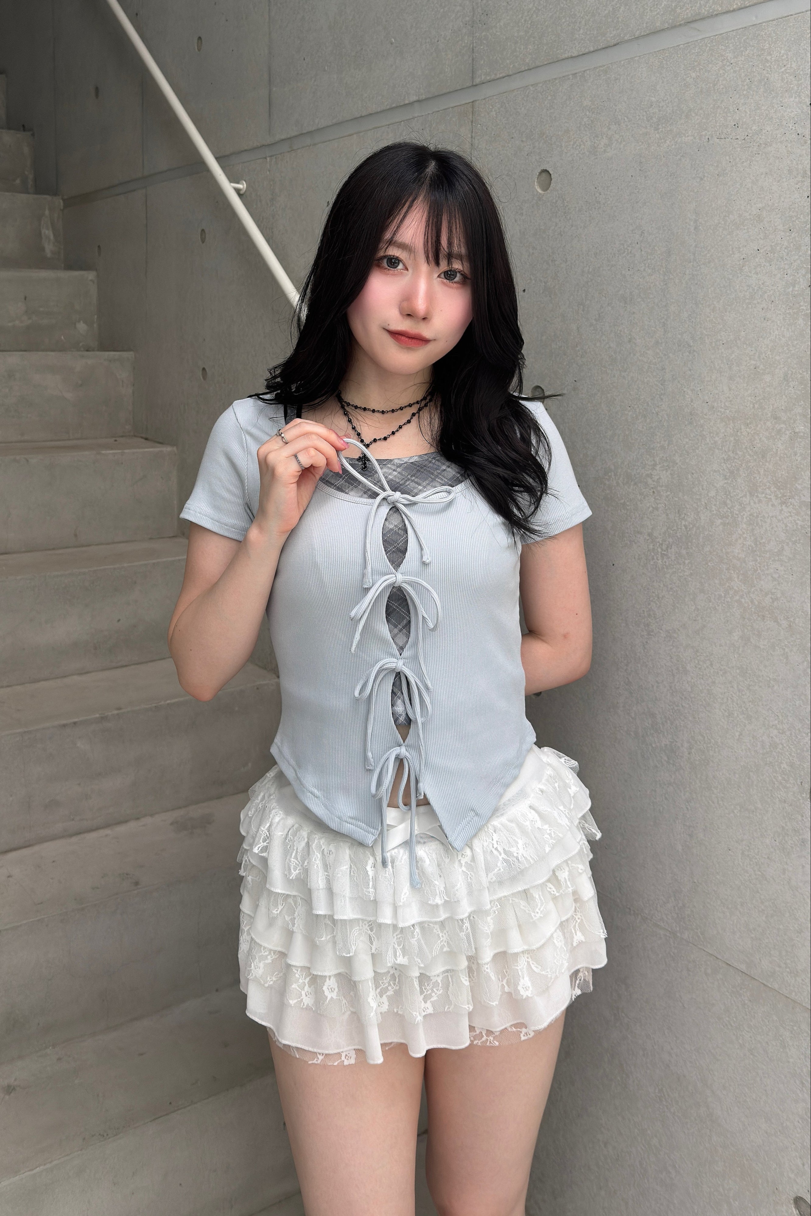 チェックレイヤードトップス LAE20873