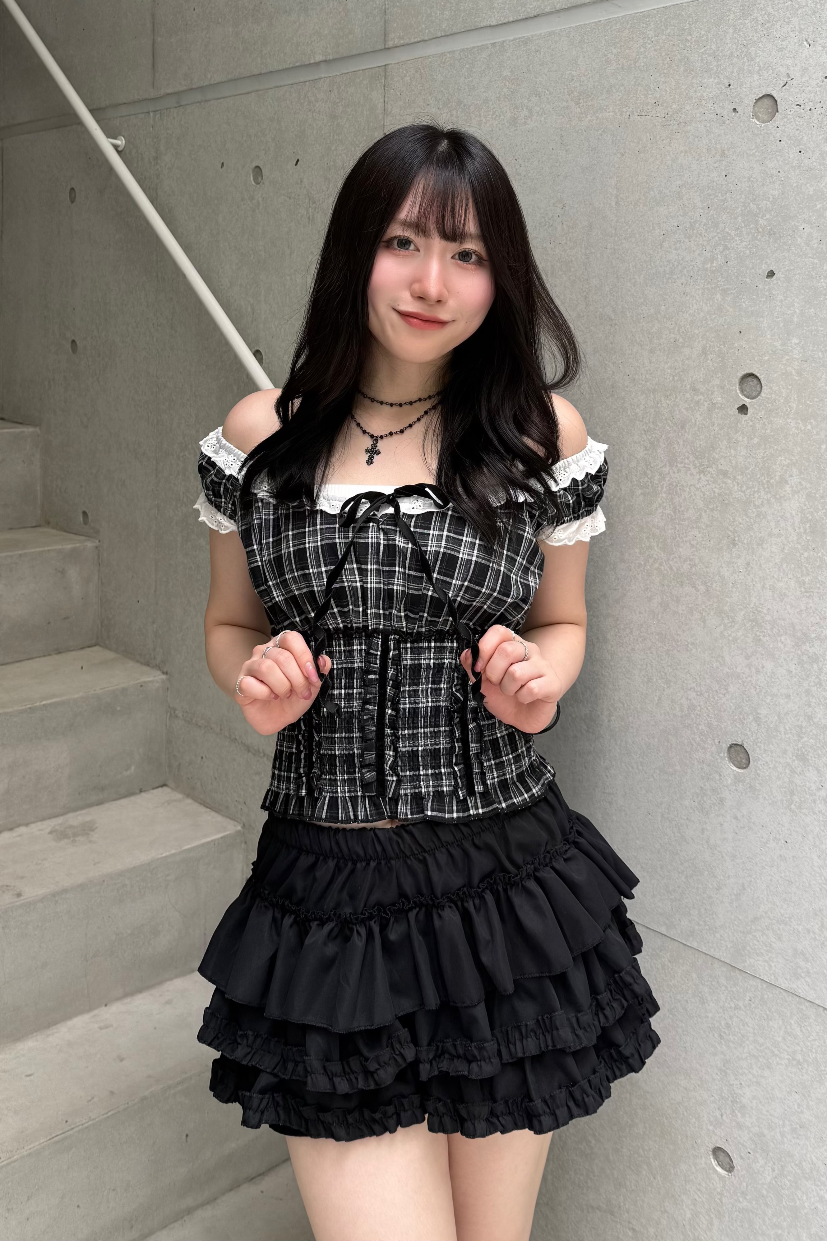 ブラックフリルスカート LAE20890