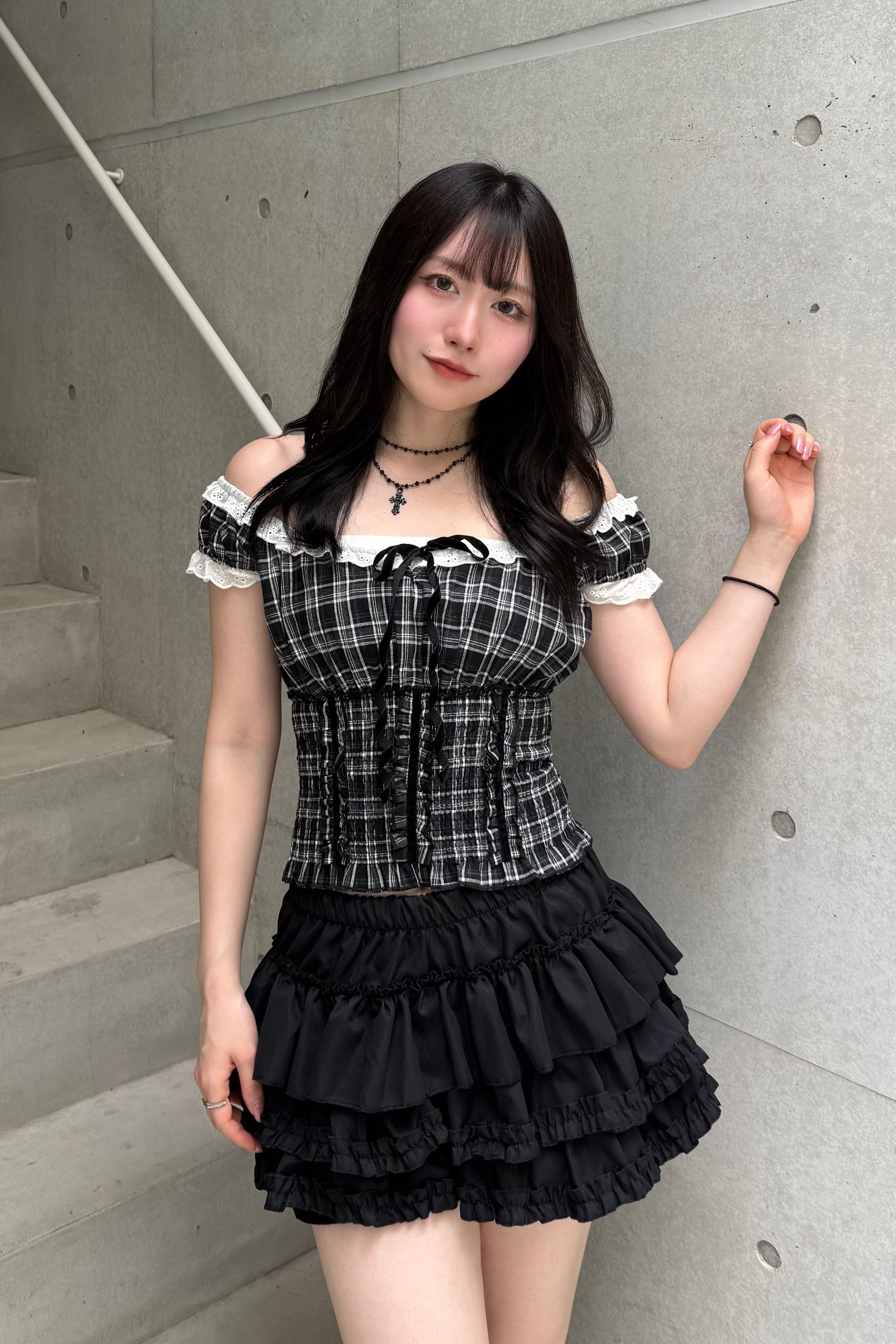 ブラックフリルスカート LAE20890