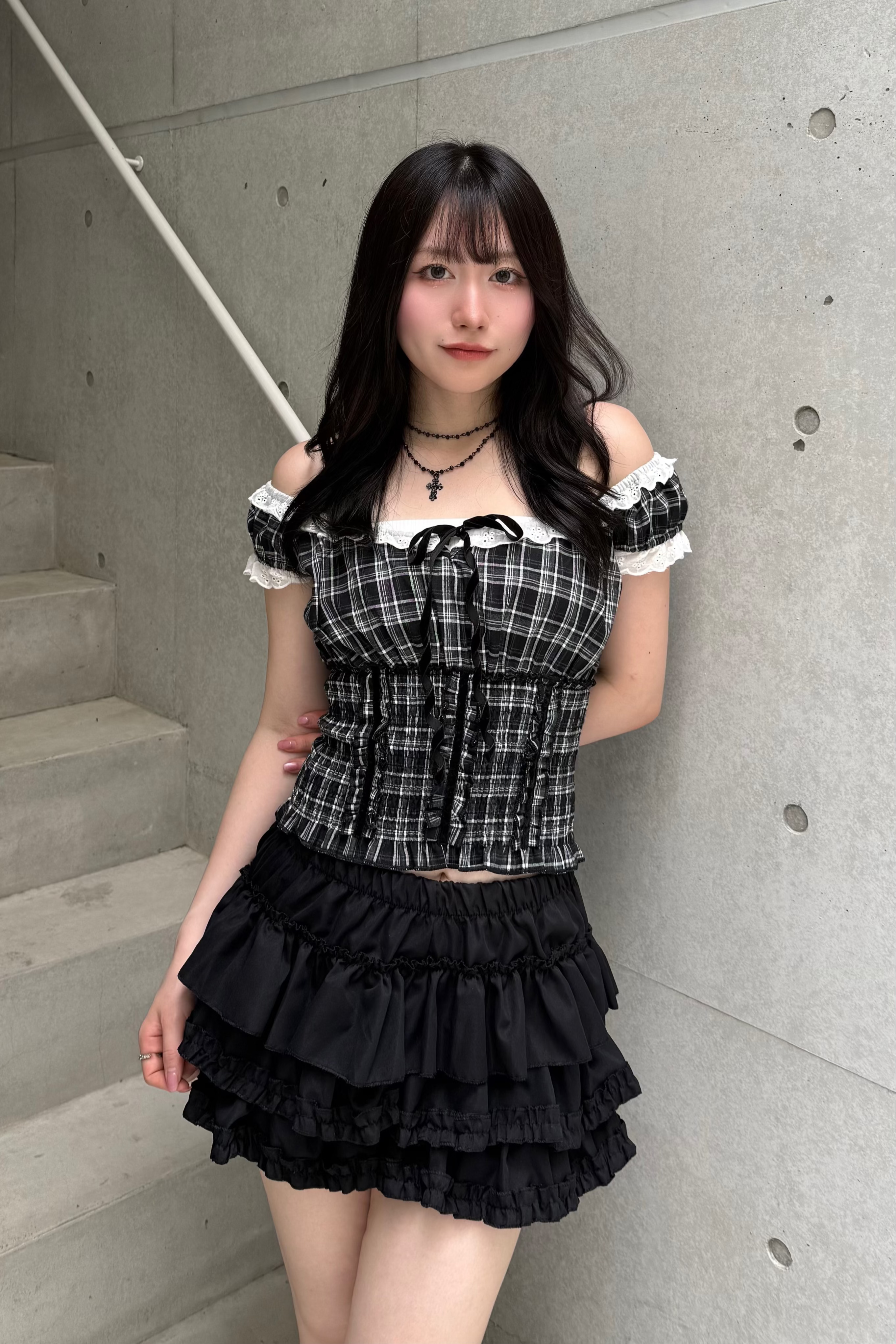 ブラックフリルスカート LAE20890