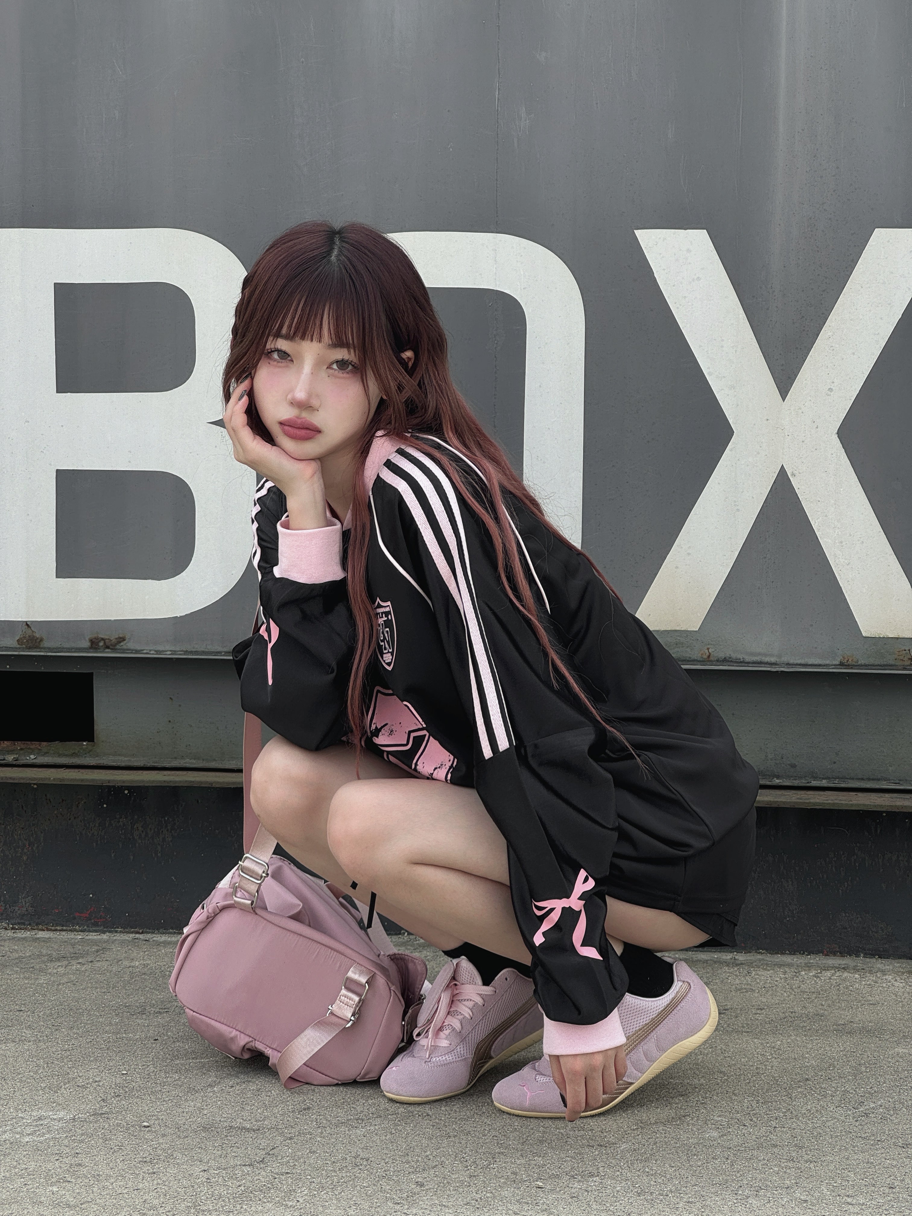 リボンプリントユニフォームロングTシャツ LAE20650