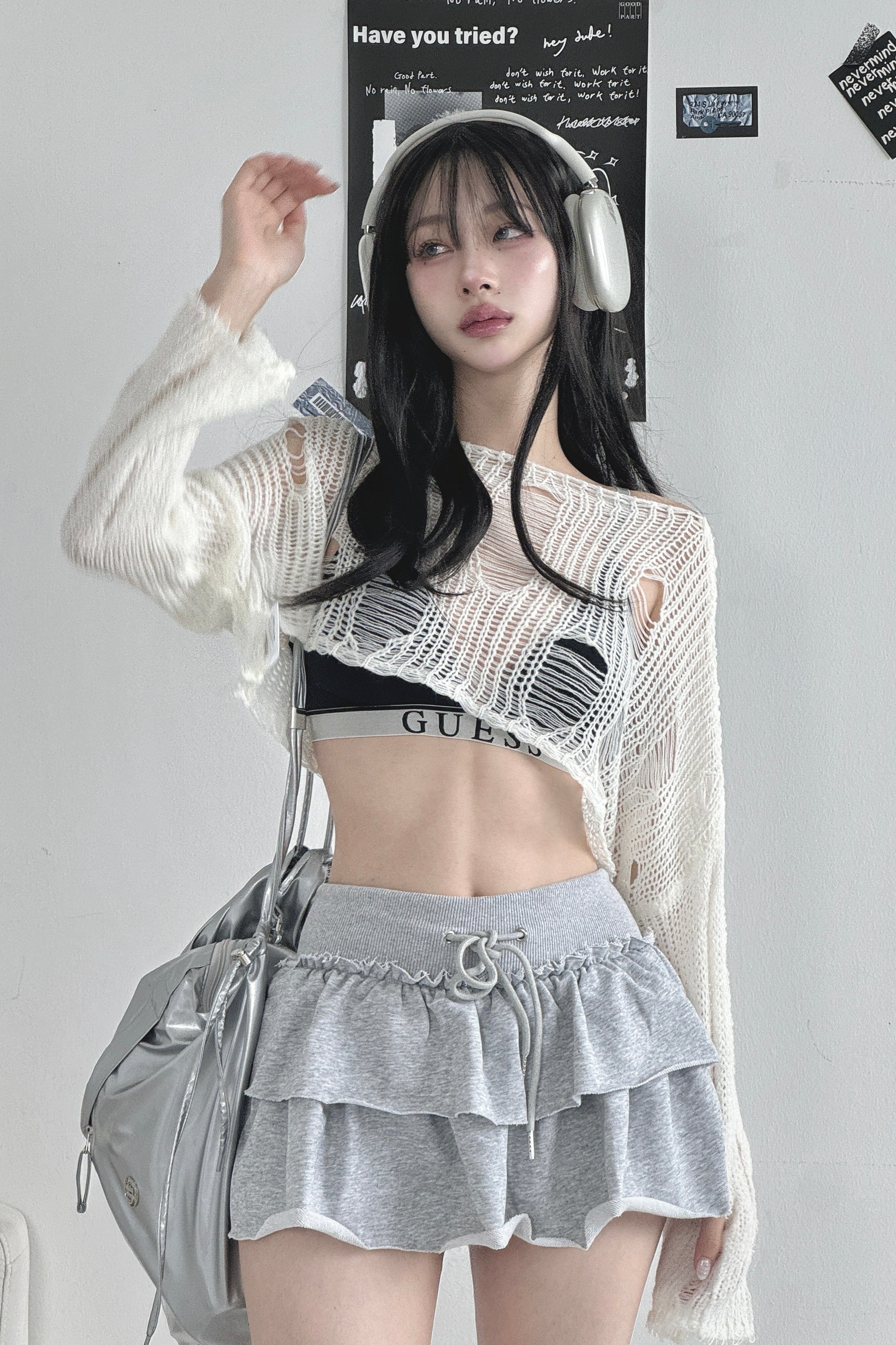 スウェットティアードミニスカート LAE20552