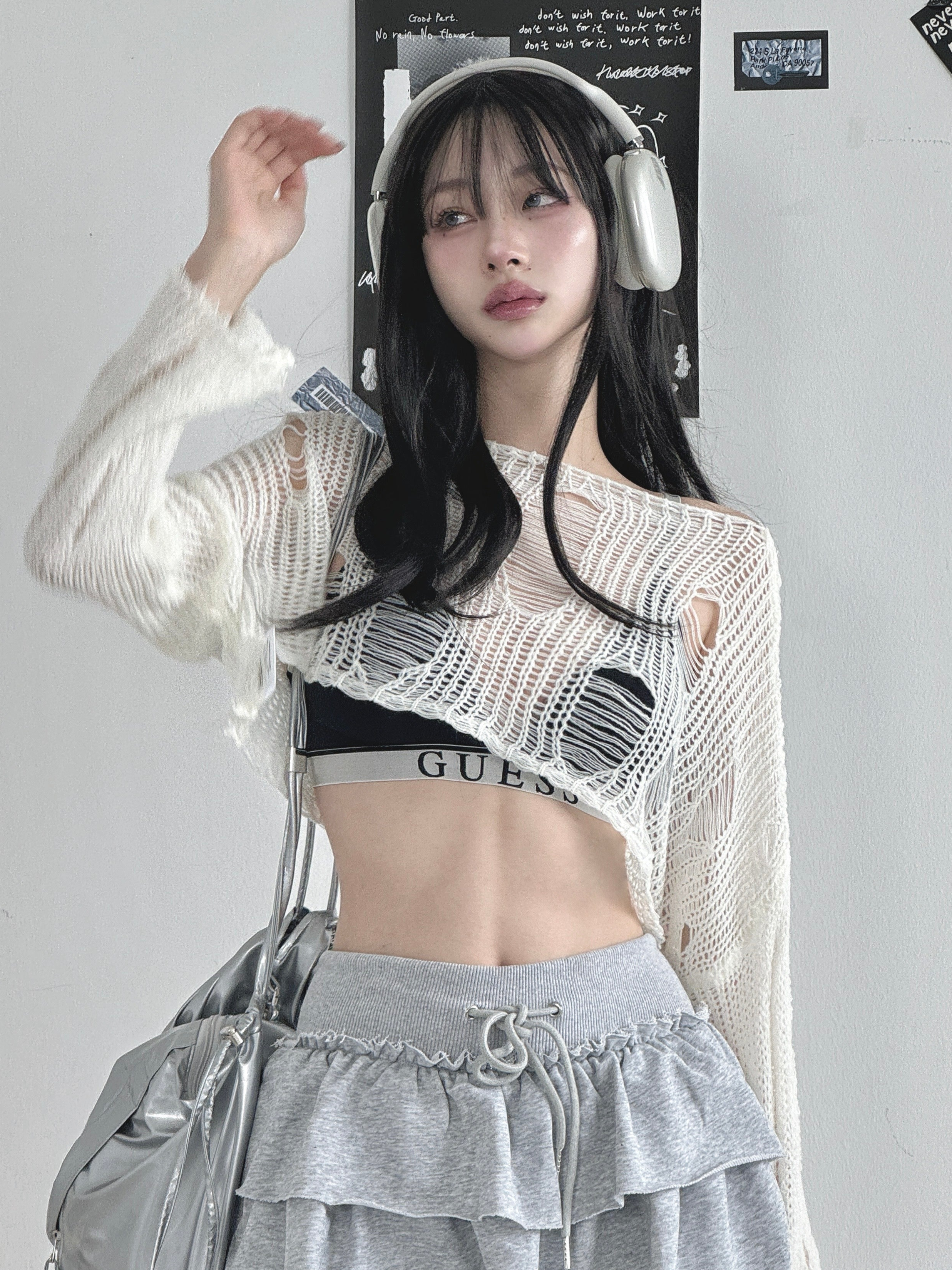 シースルーデザインニット LAE20729