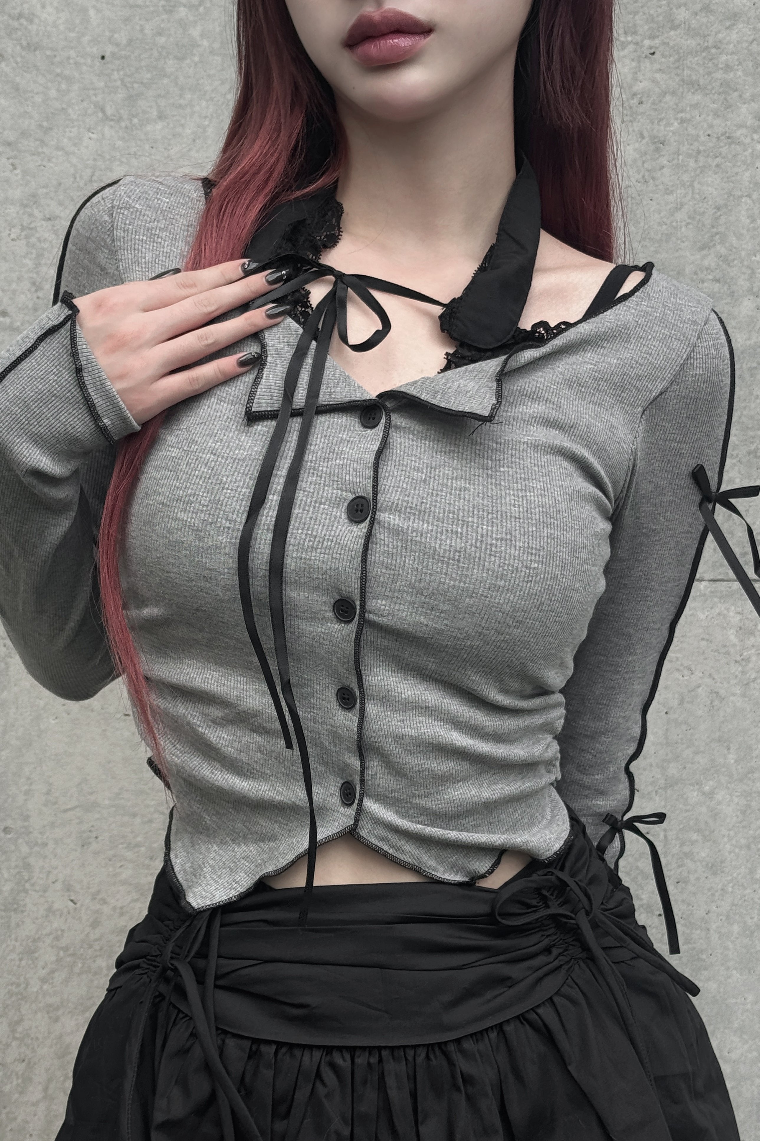 アームリボンカーディガン LAE20596