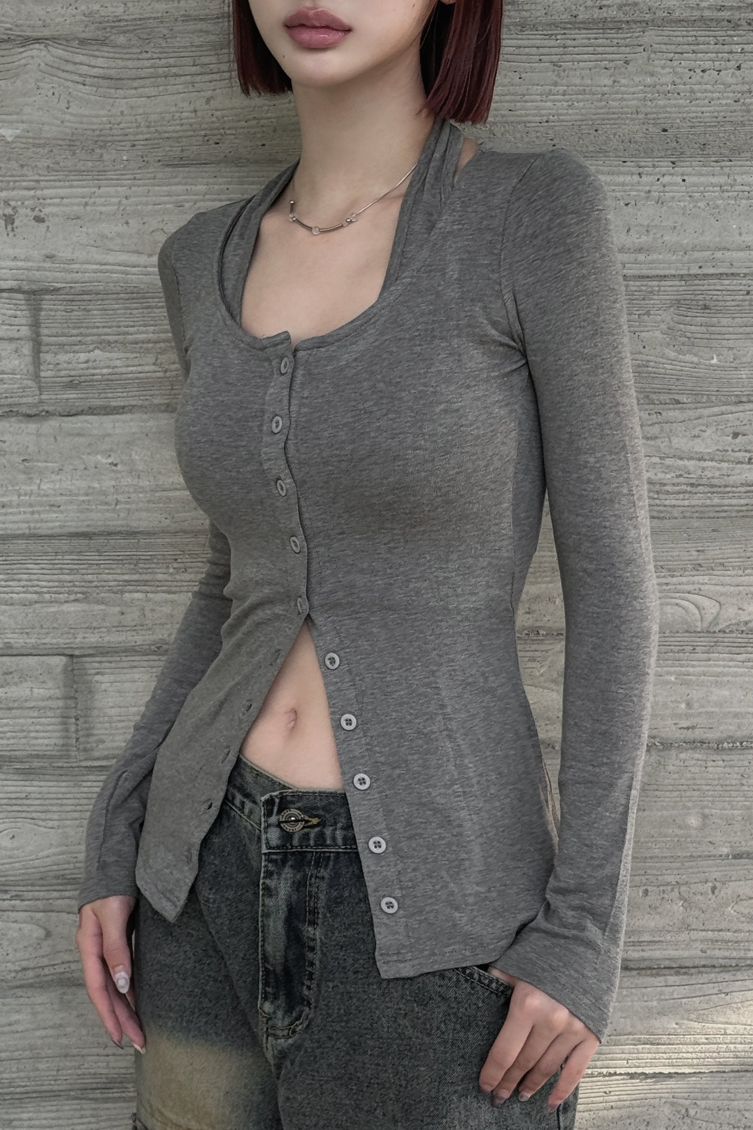 ホルターネックツーピースカーディガン LAE20671