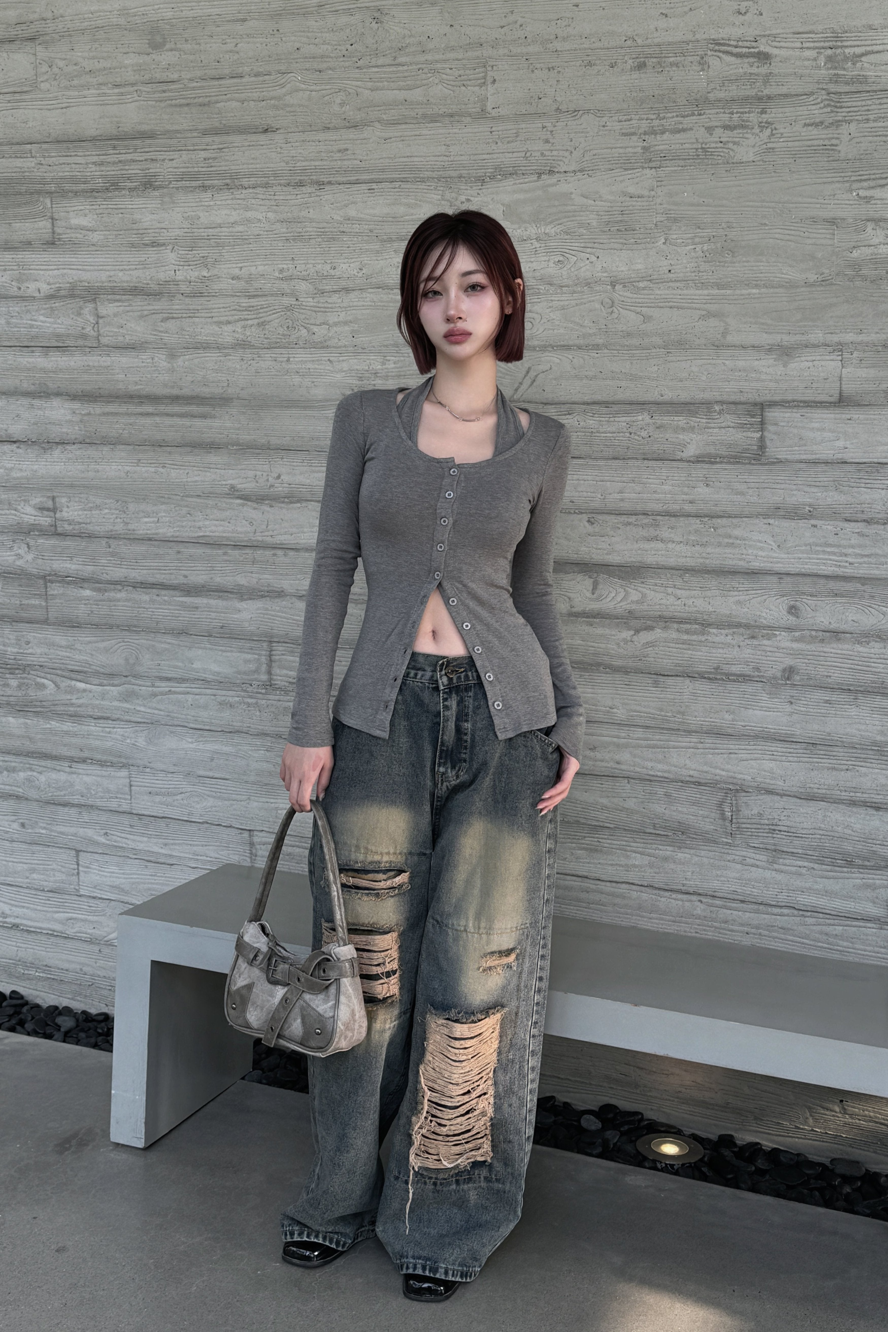 ホルターネックツーピースカーディガン LAE20671