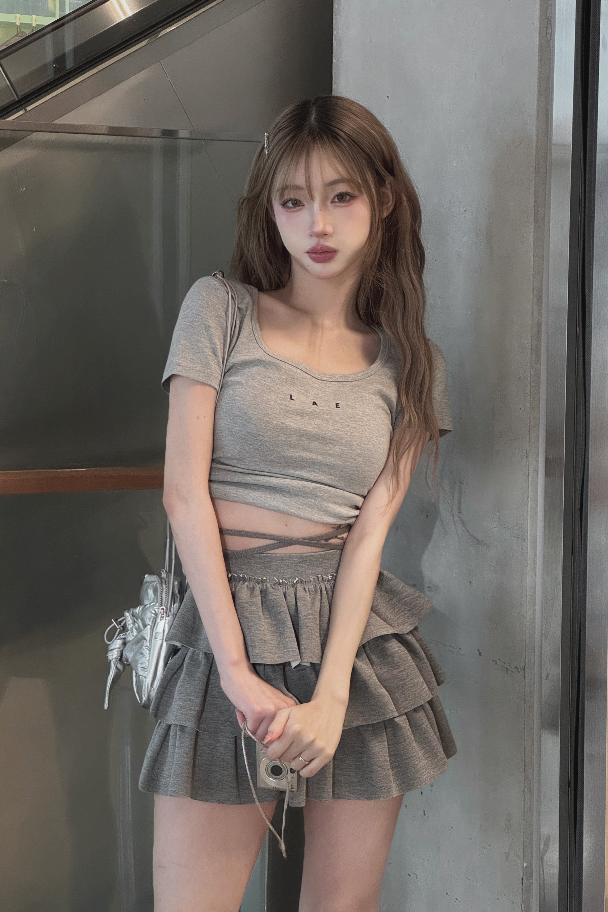 レースアップティアードスカート LAE20960