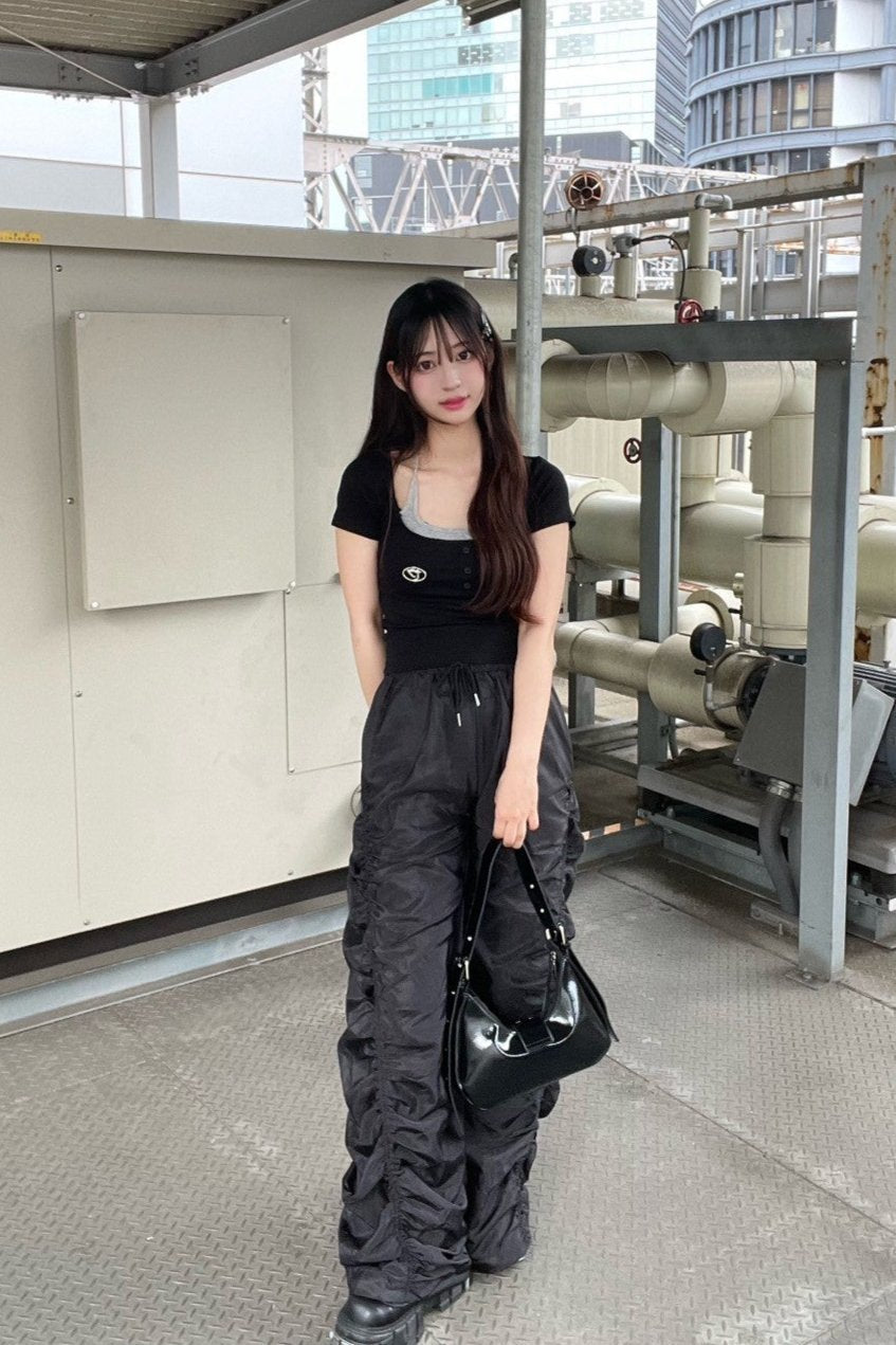 フェイクツーピースボタンカットソー LAE20561