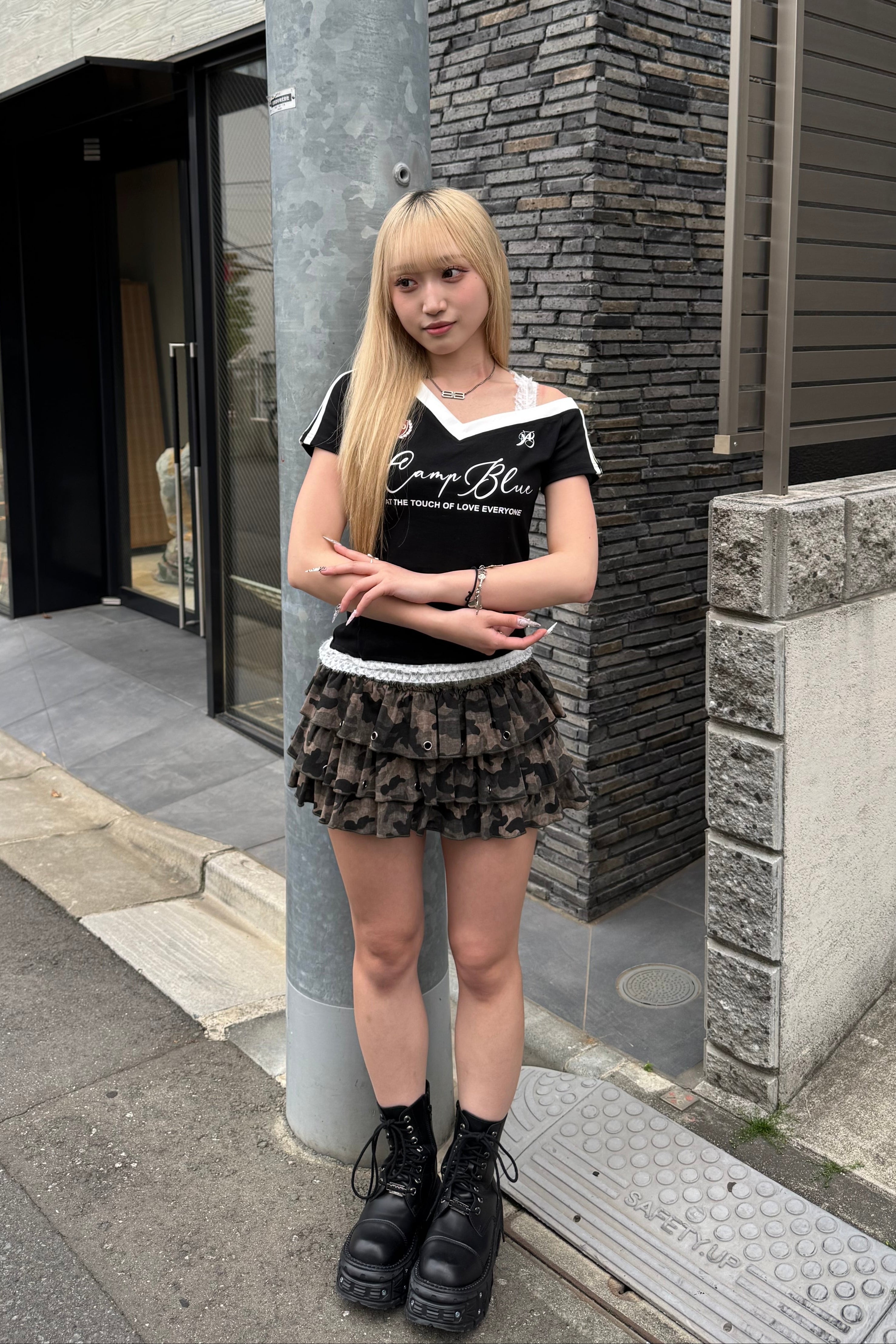 カモフラミニティアードスカート LAE20831