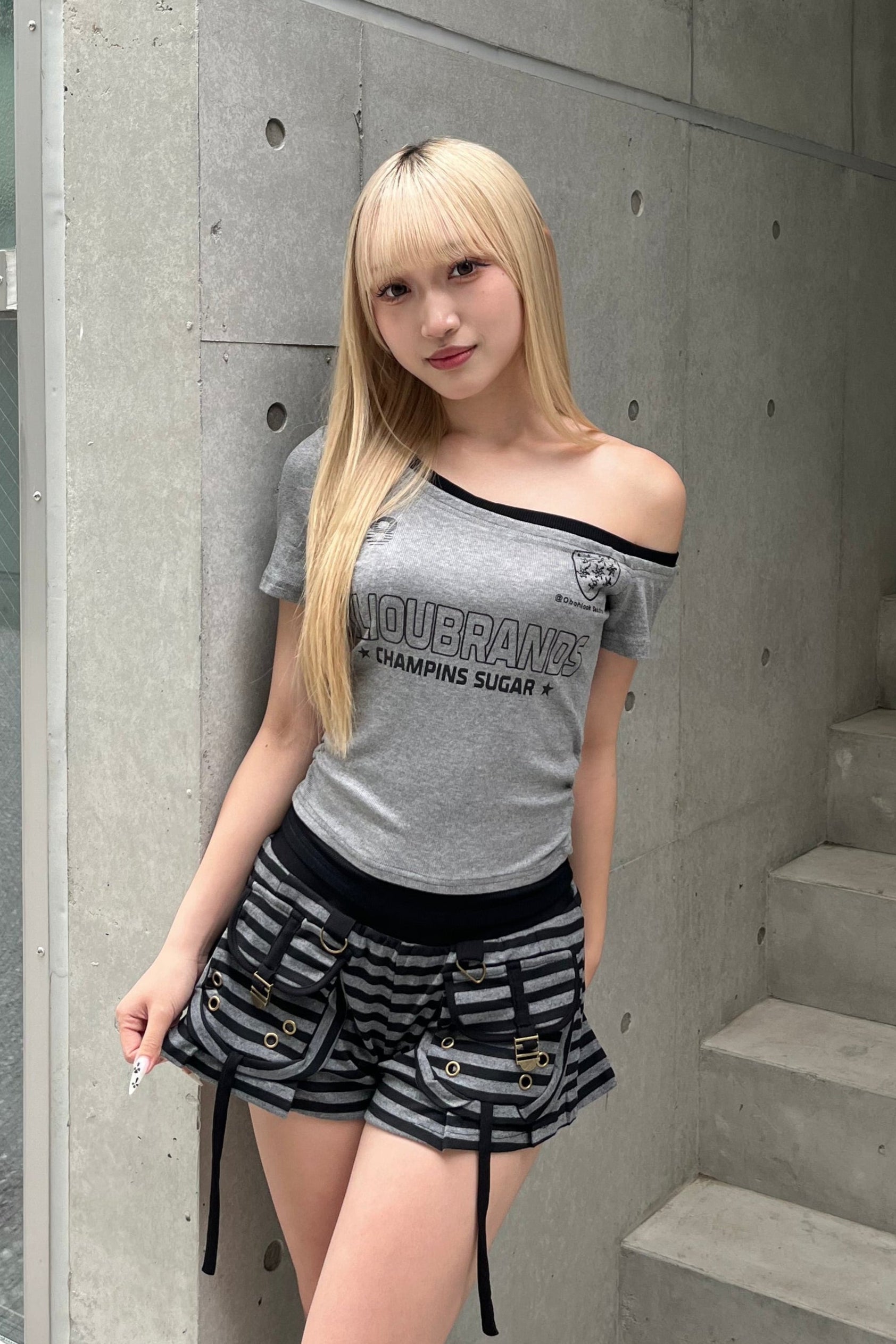 ボーダーポケットホットパンツ LAE20845