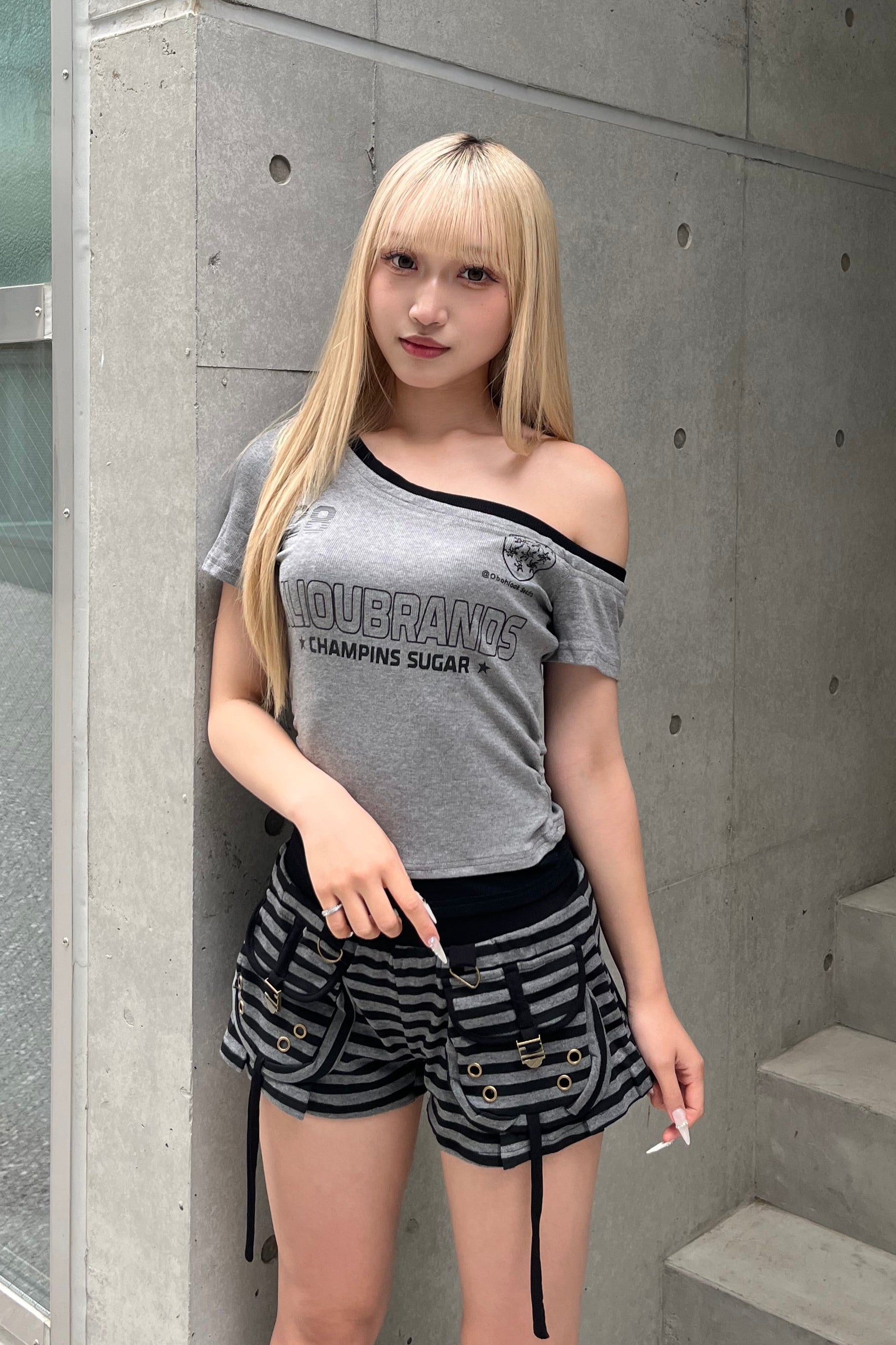ボーダーポケットホットパンツ LAE20845