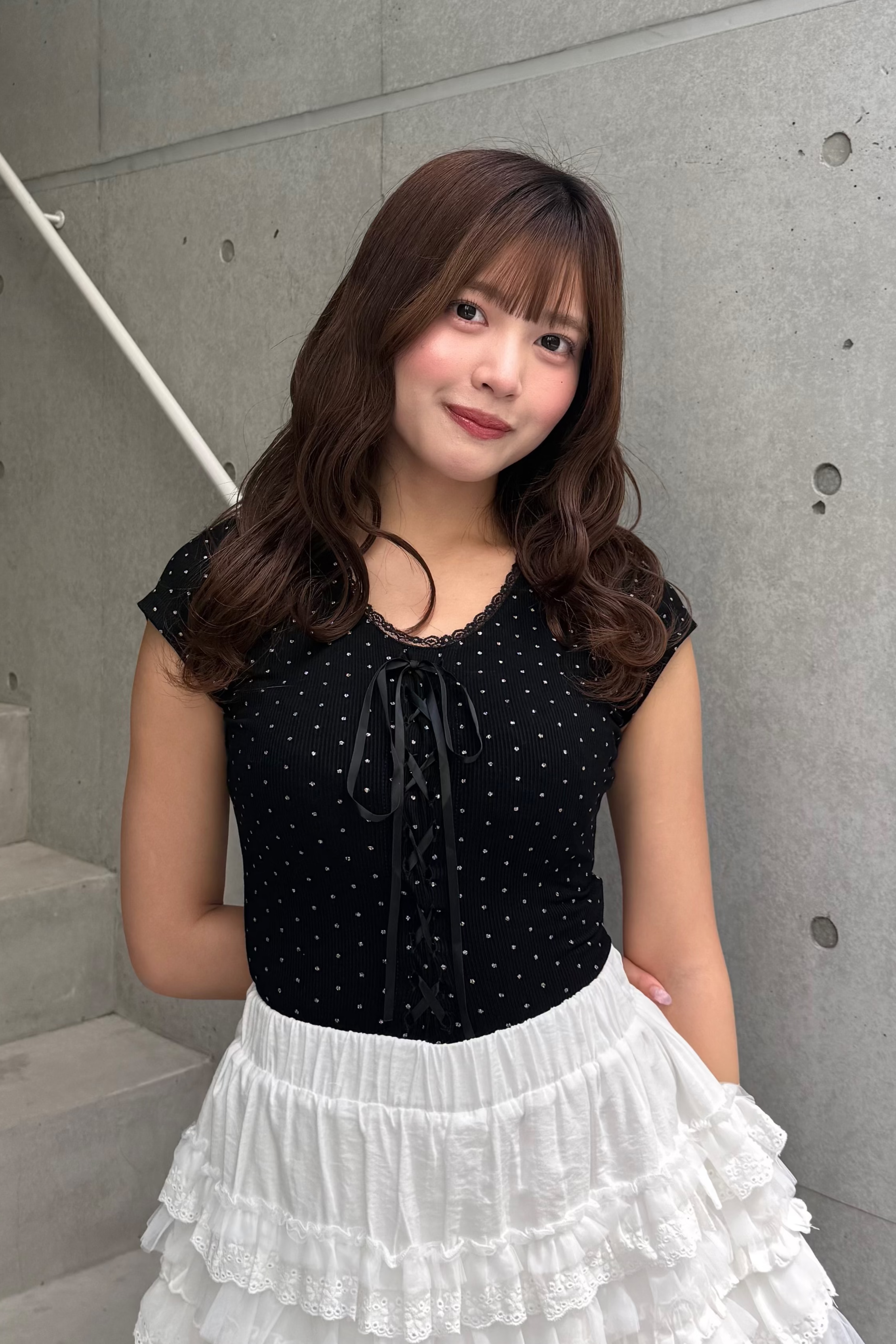 レースアップドットTシャツ LAE20906