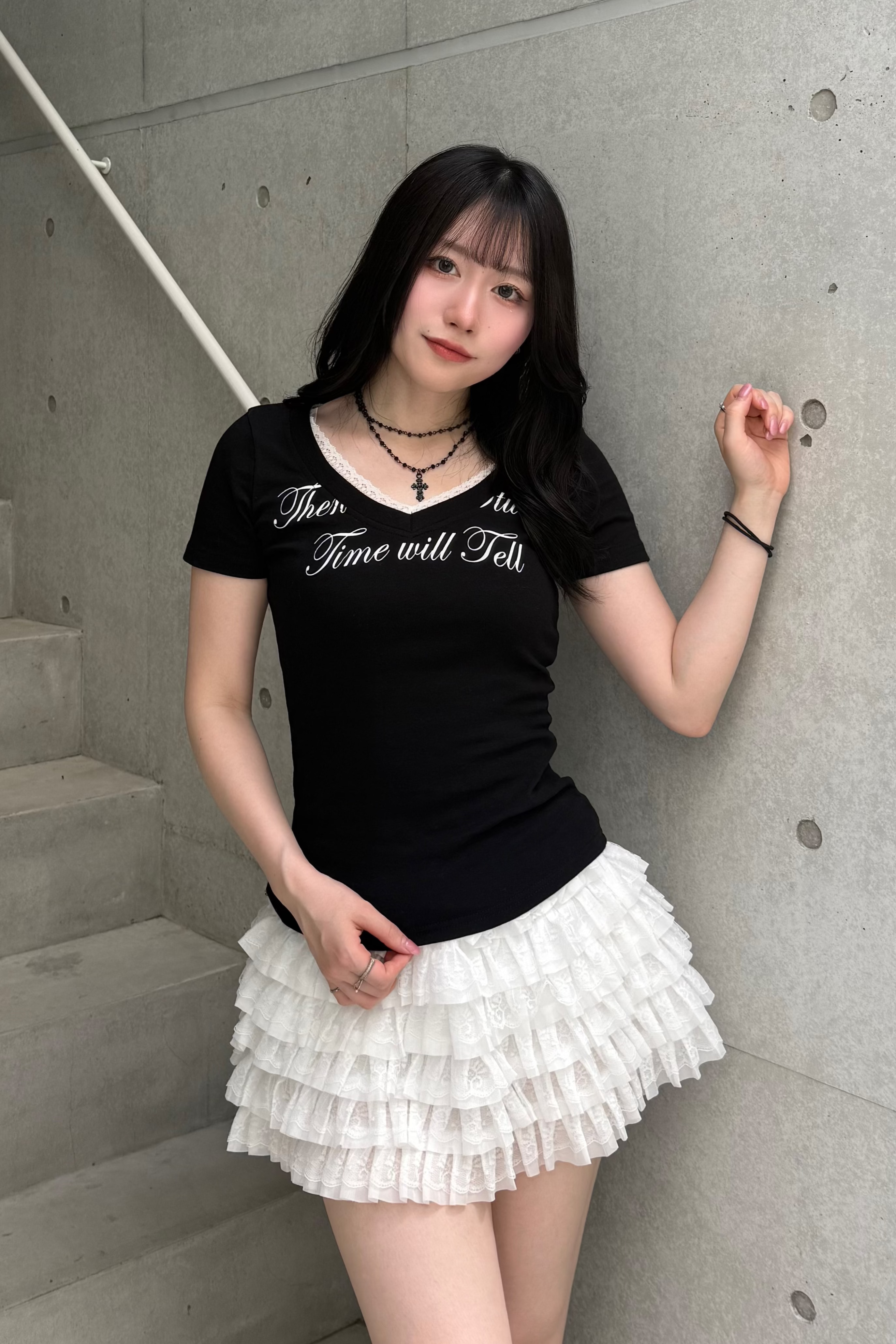 レースレタリングTシャツ LAE20892