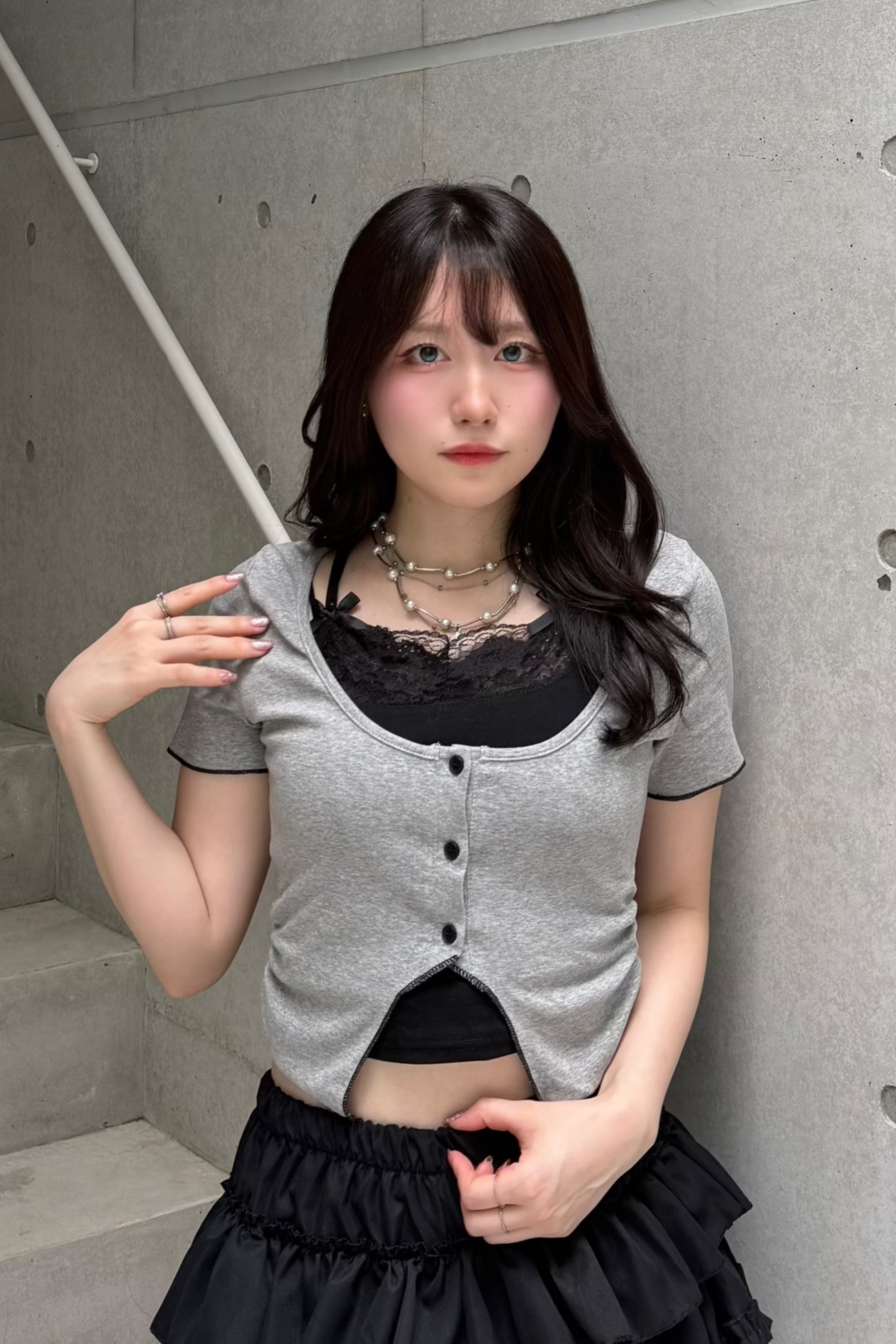 フェイクレイヤードレーストップス LAE20964