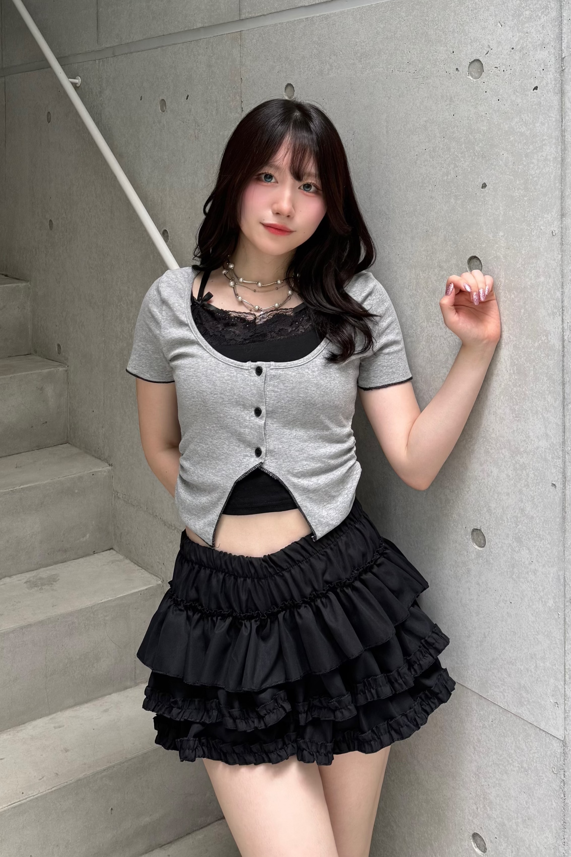 フェイクレイヤードレーストップス LAE20964