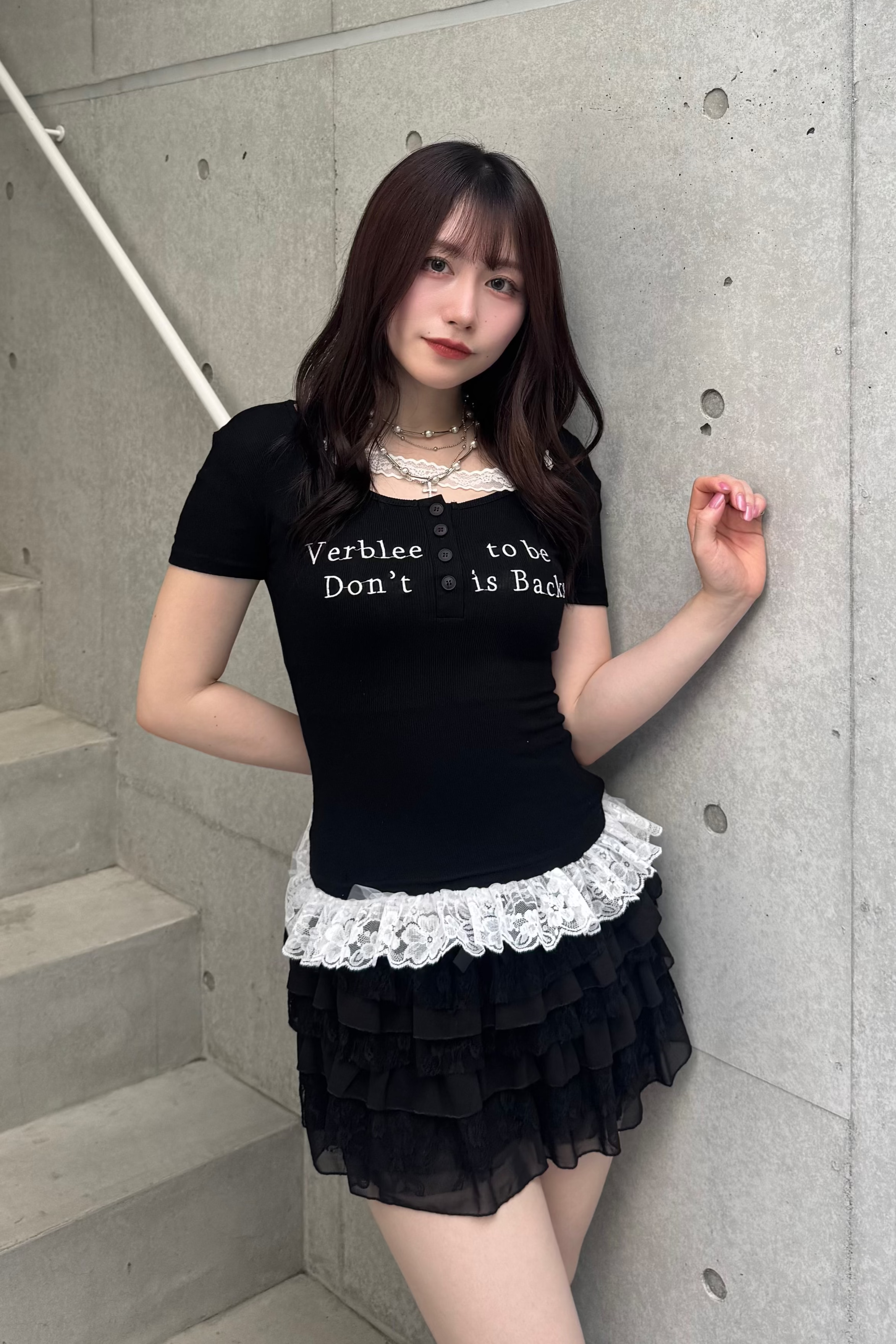 レースフリルロゴTシャツ LAE20864