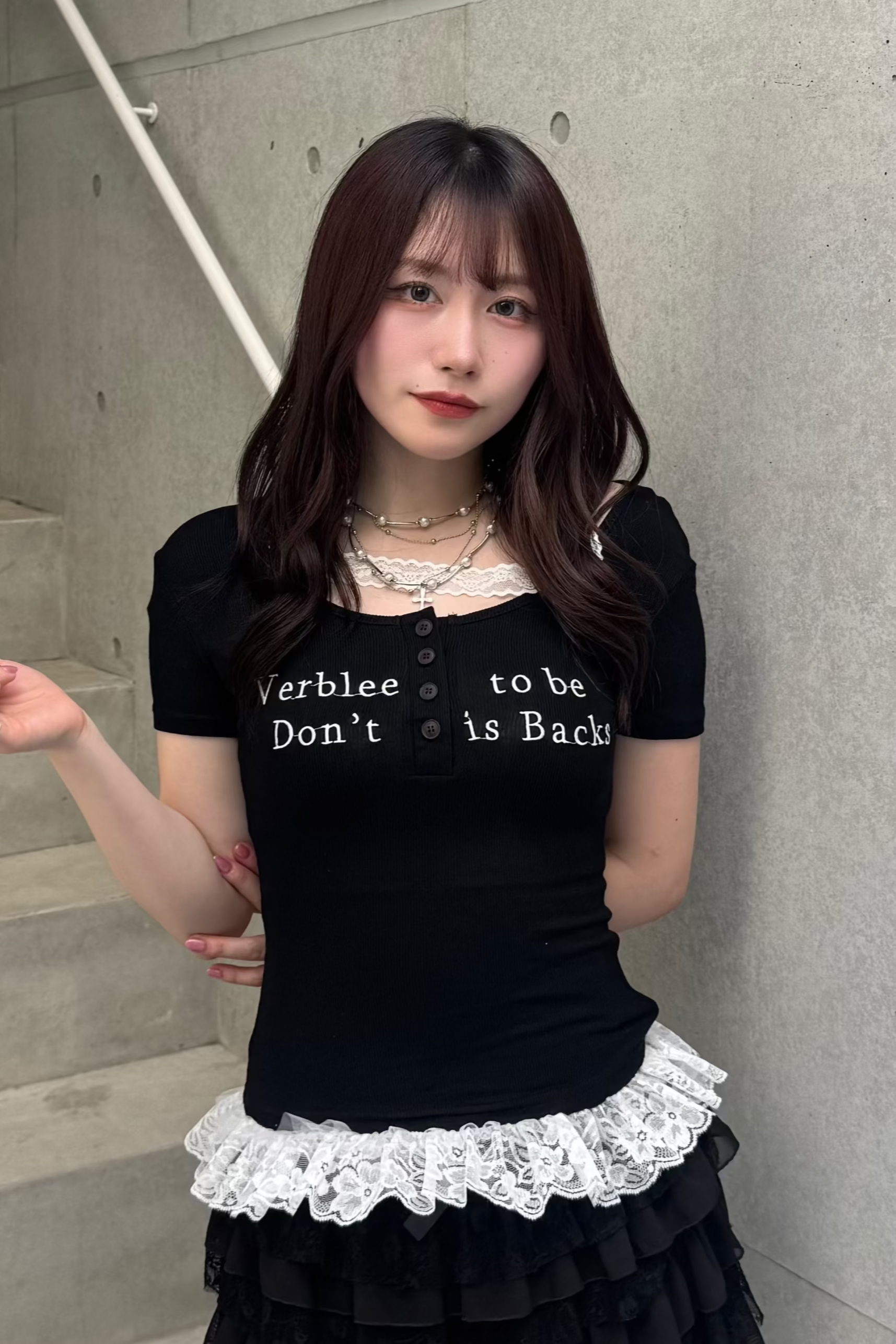 レースフリルロゴTシャツ LAE20864