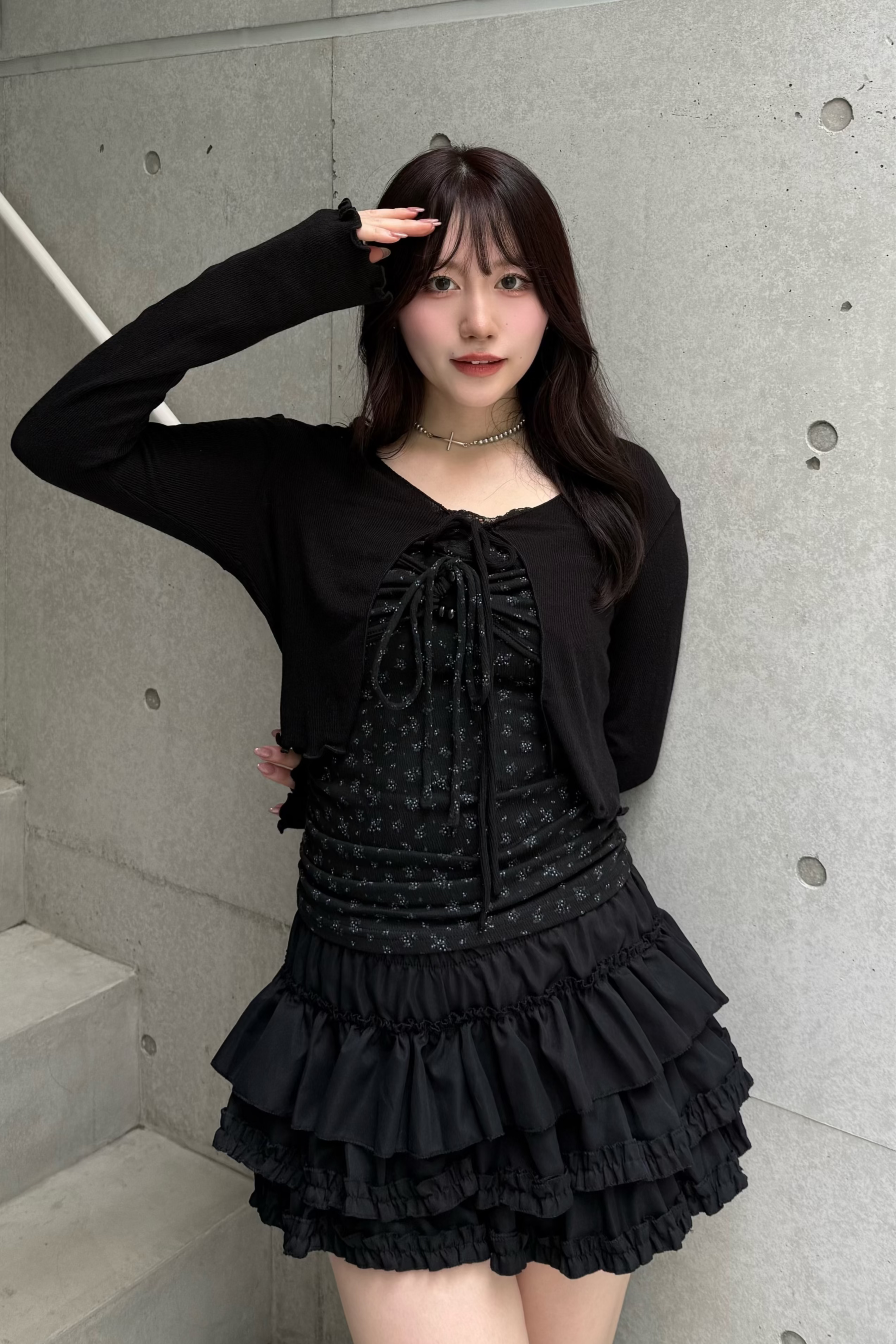 花柄キャミ＋リボンカーディガン LAE20879