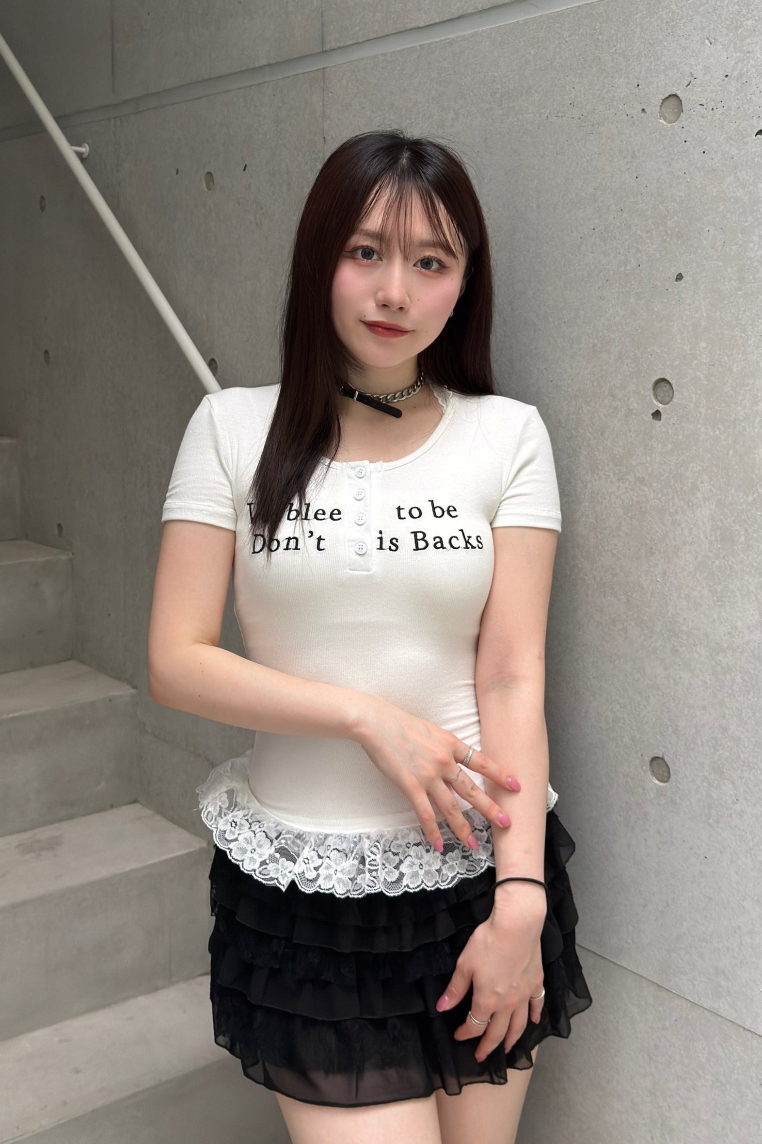 レースフリルロゴTシャツ LAE20864
