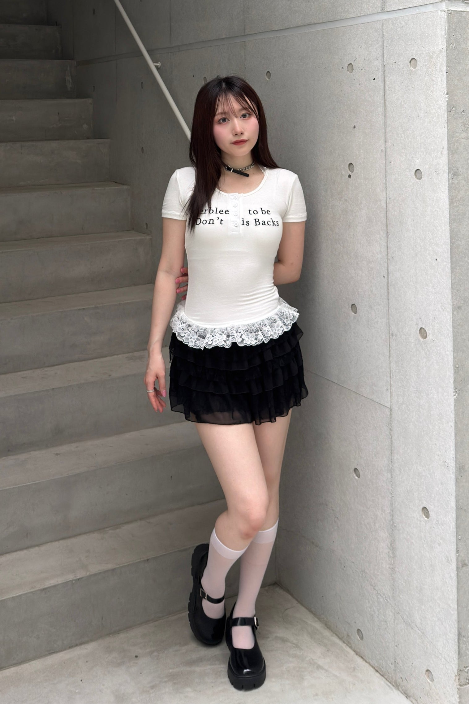 レースフリルロゴTシャツ LAE20864