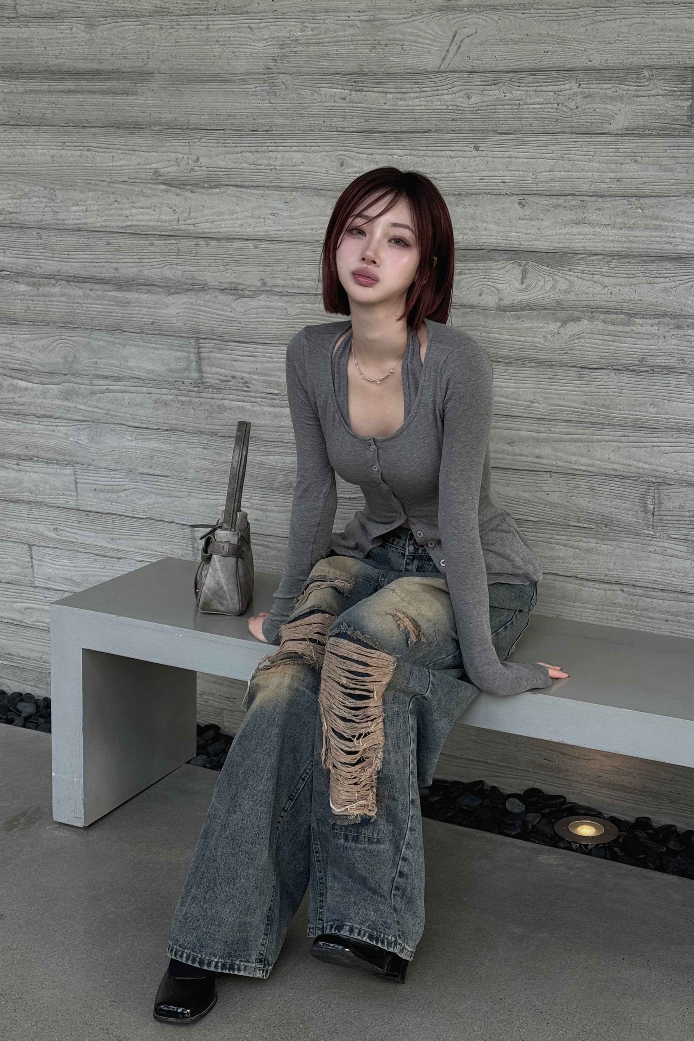 ホルターネックツーピースカーディガン LAE20671
