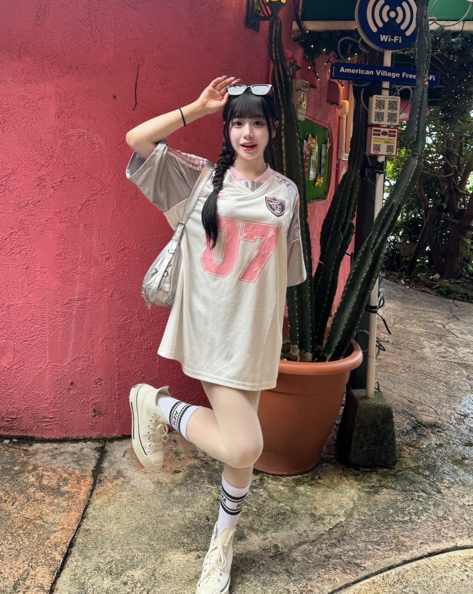 リボンプリントユニフォームTシャツ LAE20785