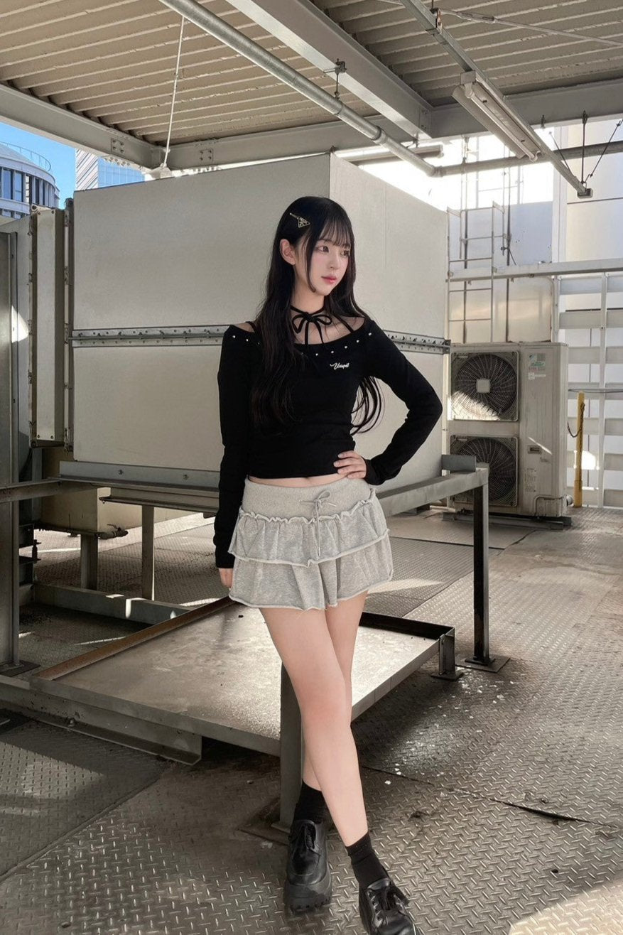 ホルターネックオフショルダーロゴTシャツ LAE20727