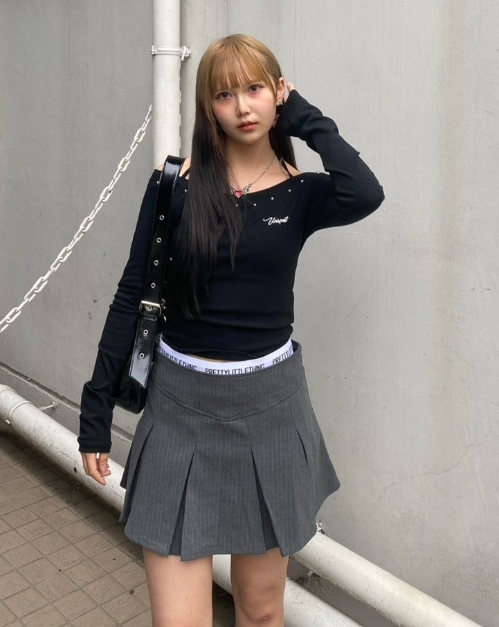 ホルターネックオフショルダーロゴTシャツ LAE20727