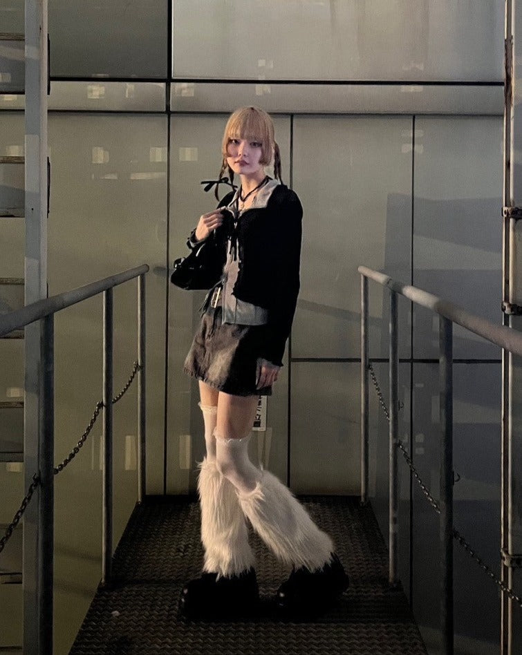 デニムベルトスカートパンツ LAE20558